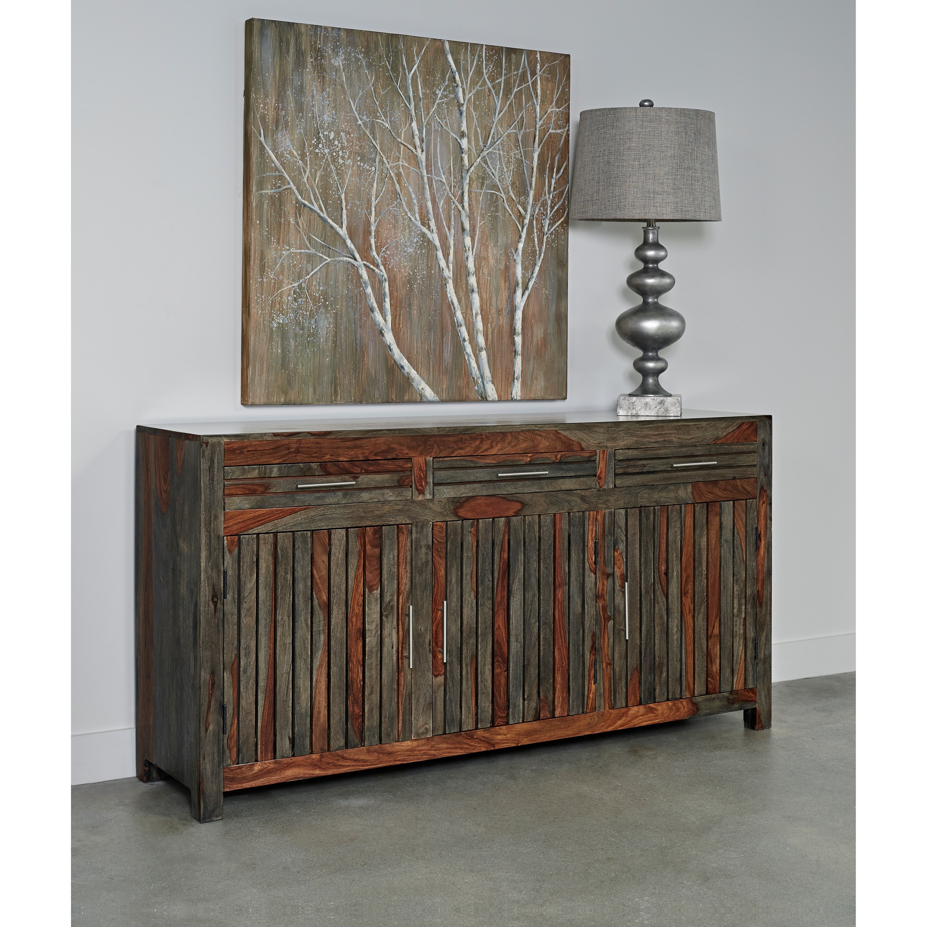 Coast2Coast Home Capri 93446 Contemporary 3 Door 3 Drawer Credenza