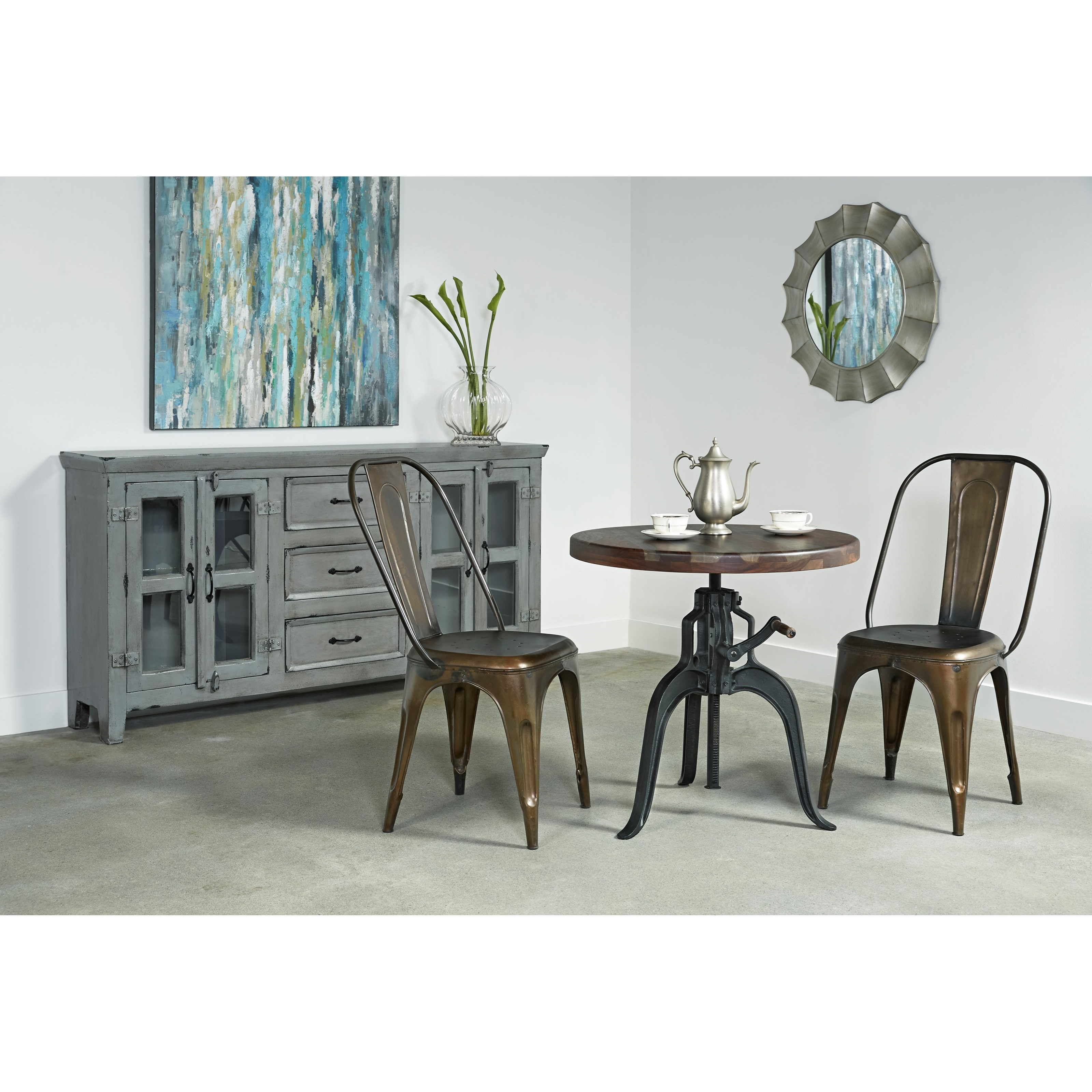 Industrial pub table and chairs sales