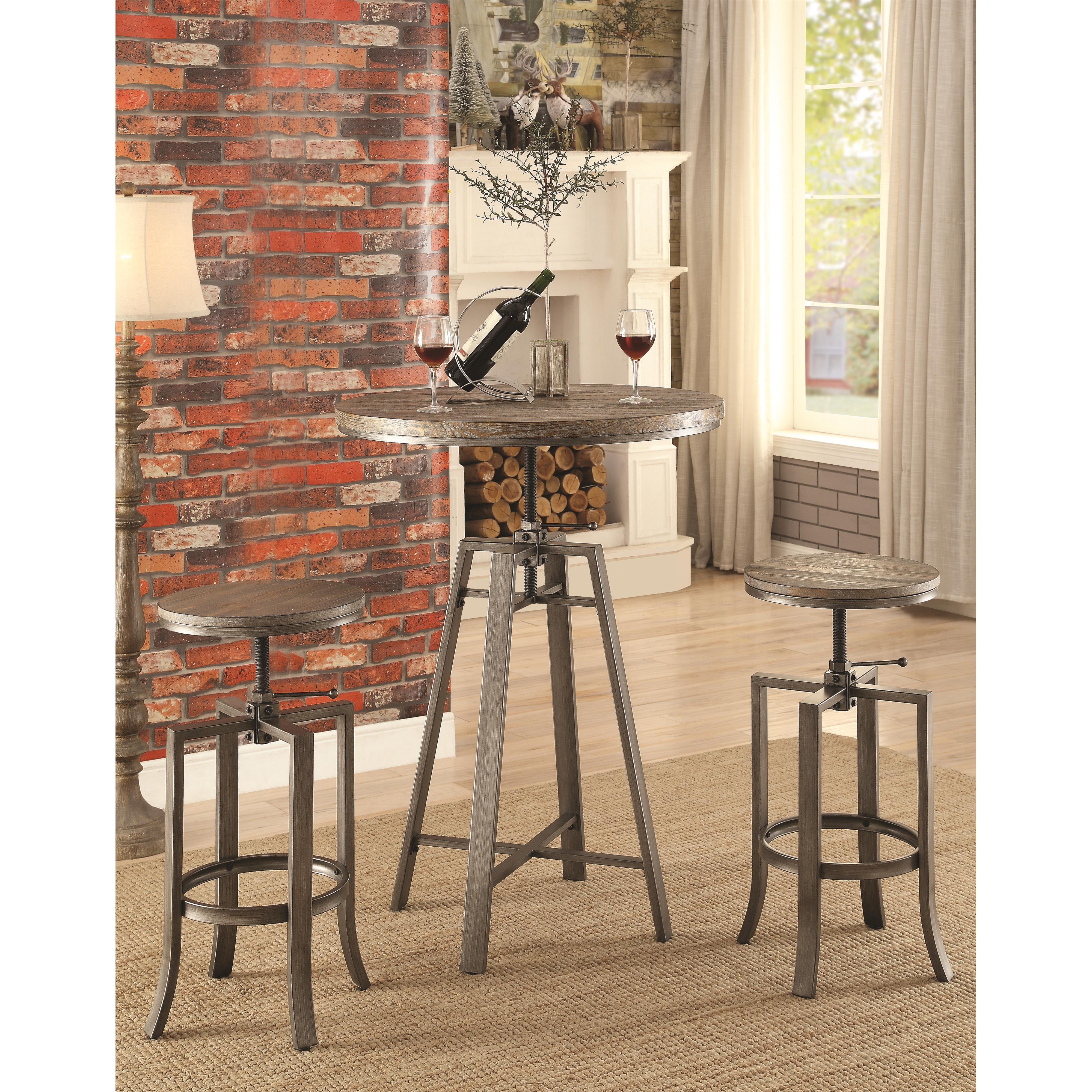 Industrial pub table and chairs on sale
