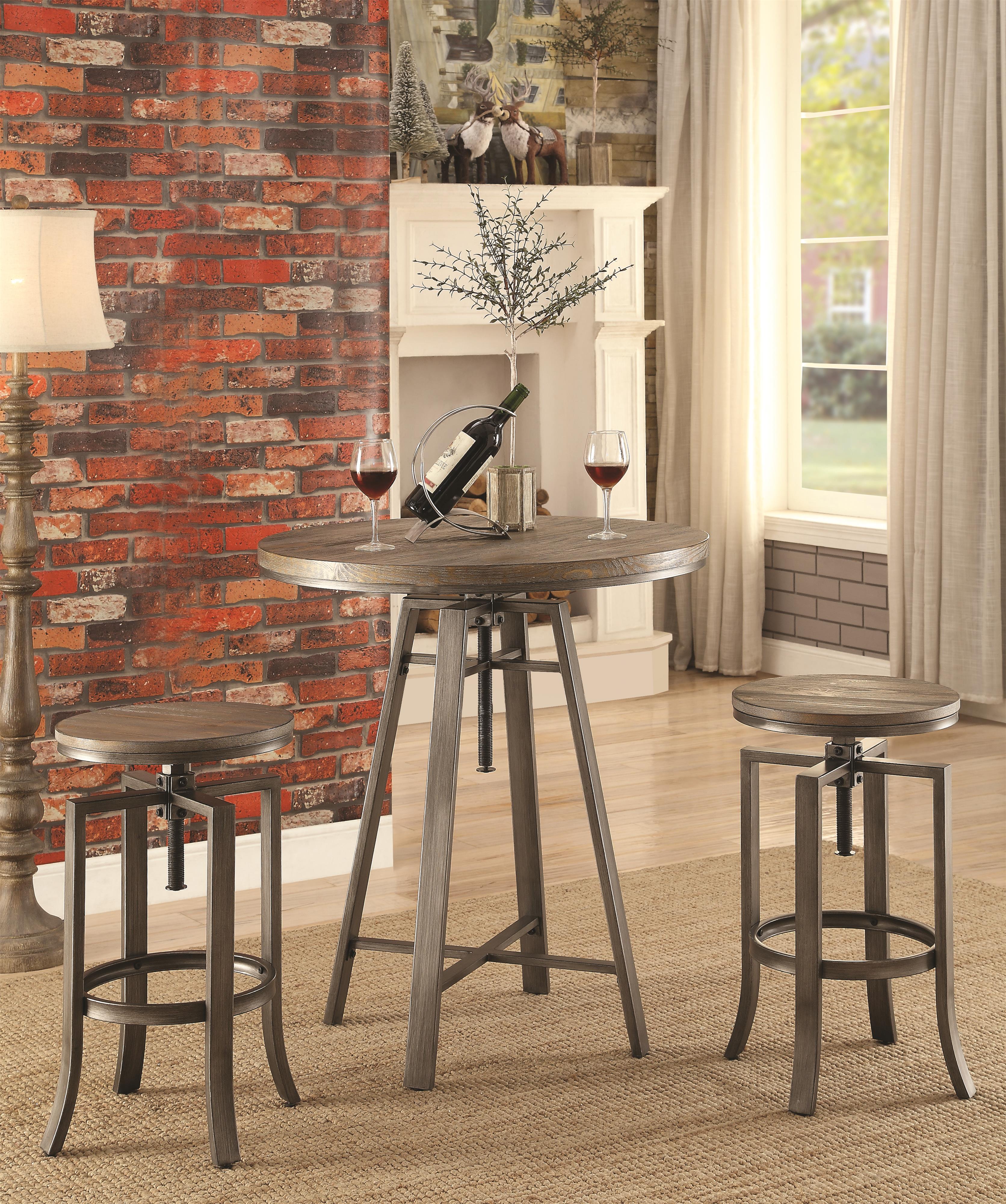 Coaster 10181 122101 Industrial Bar Bar with Swivel Adjustable