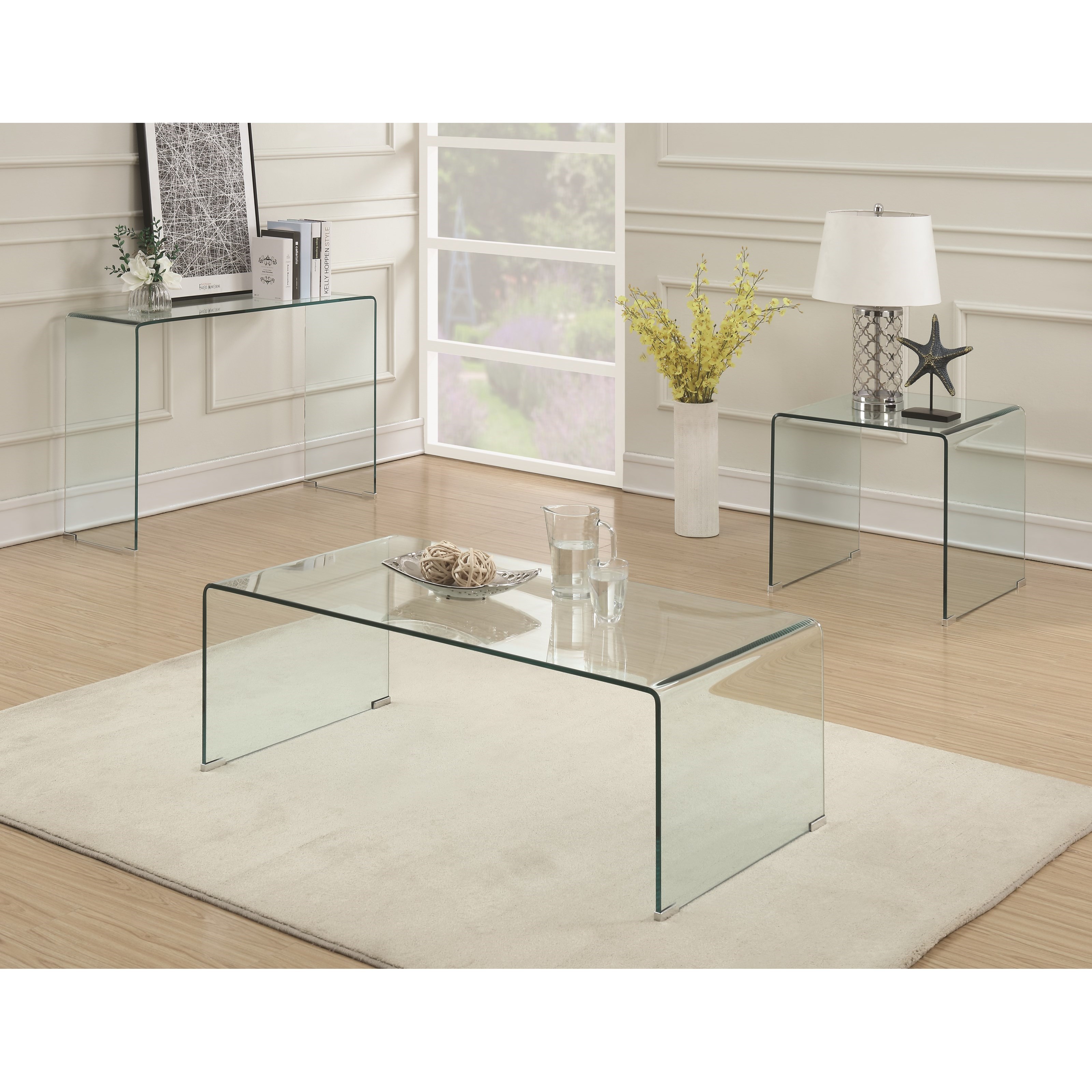 Clear clearance end table