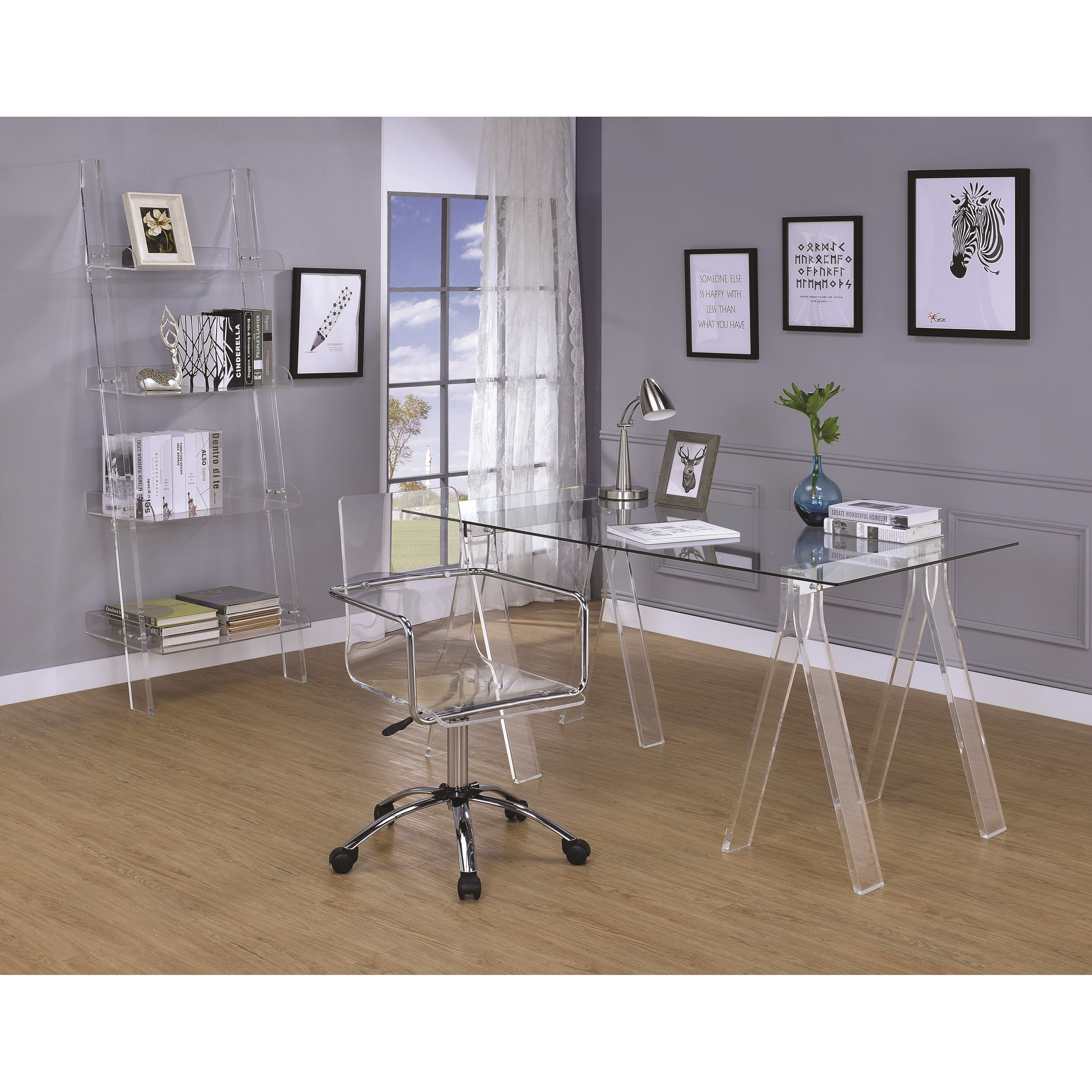 Lucite office hot sale desk
