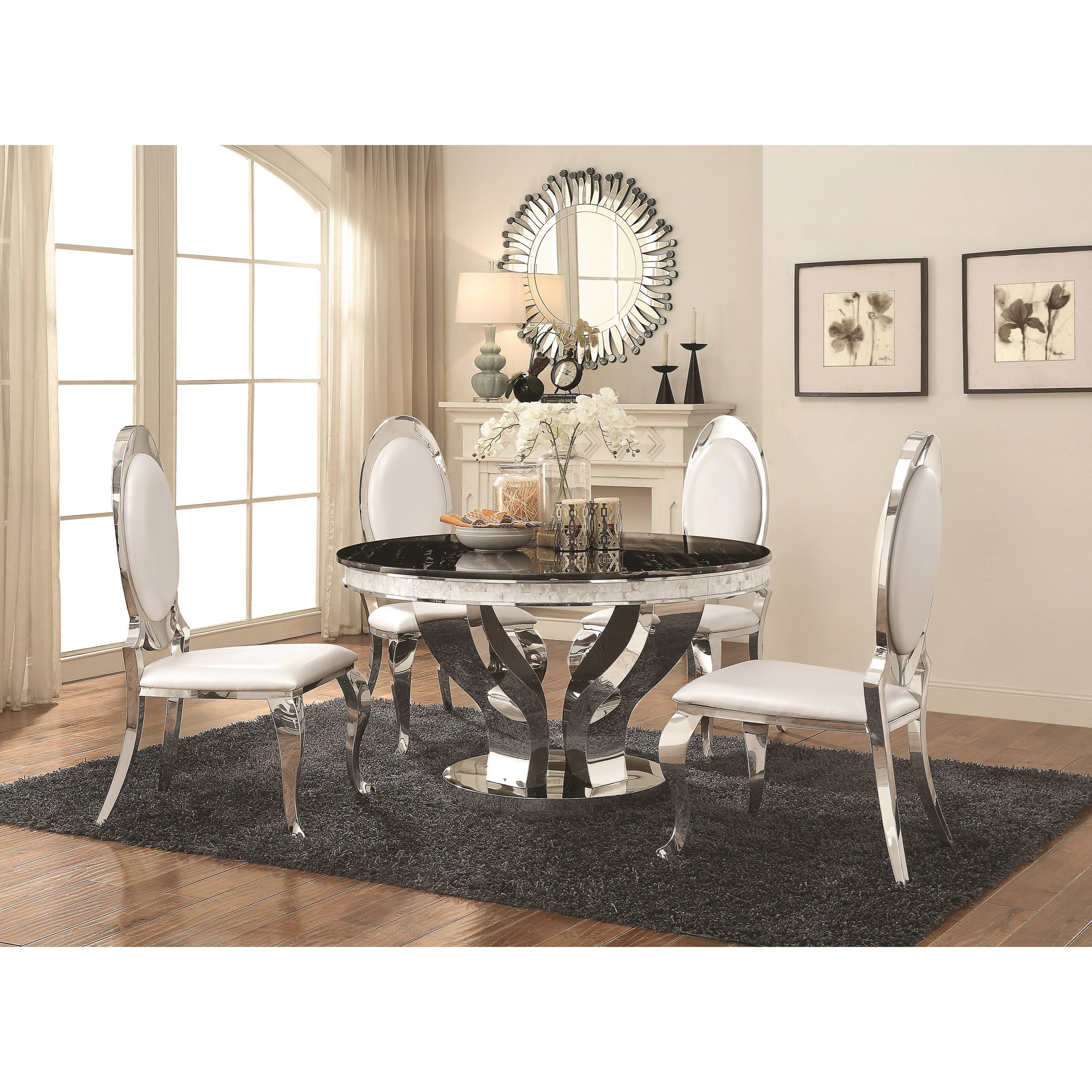 Dining table set in cheap stainless steel