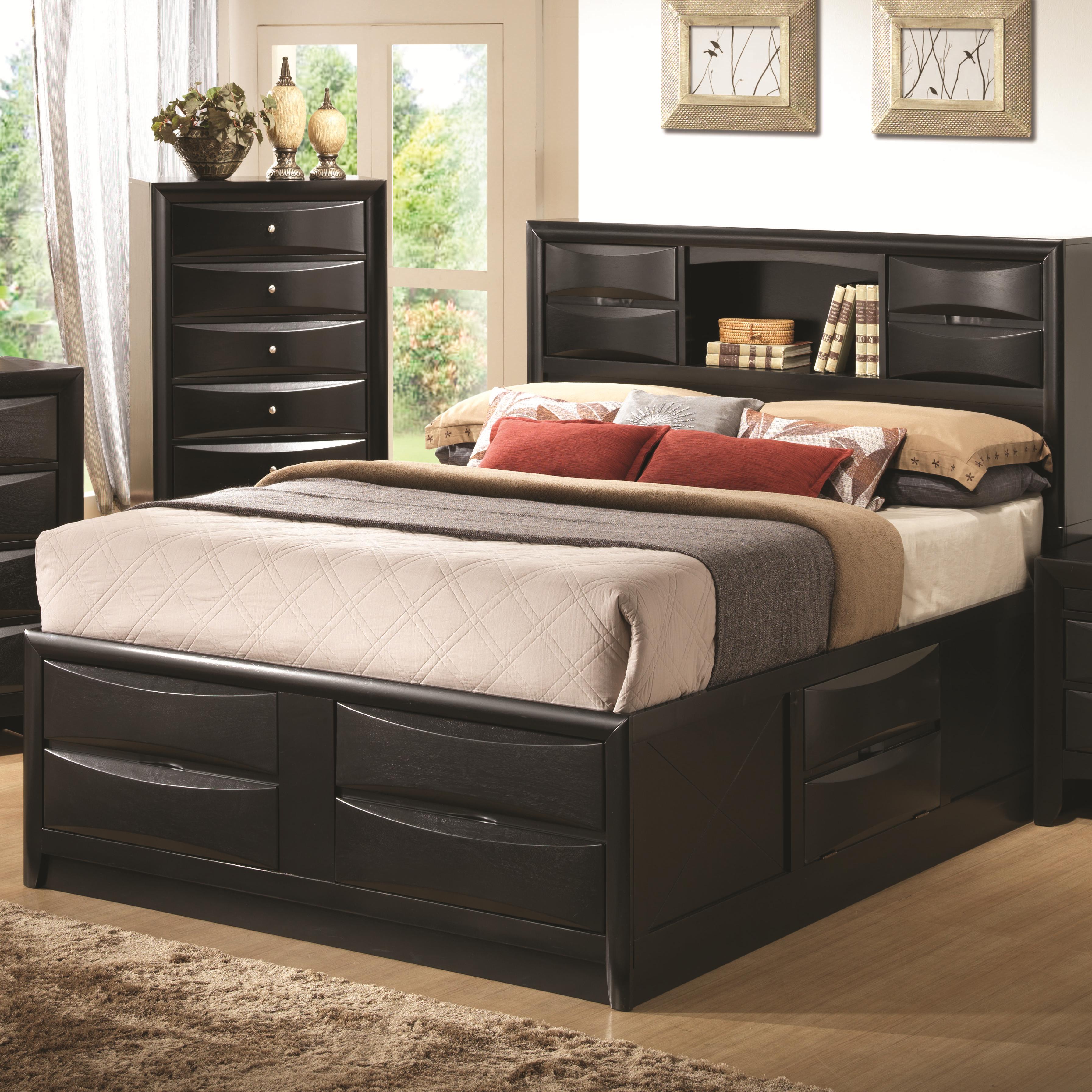 Modern king bed frame with deals storage