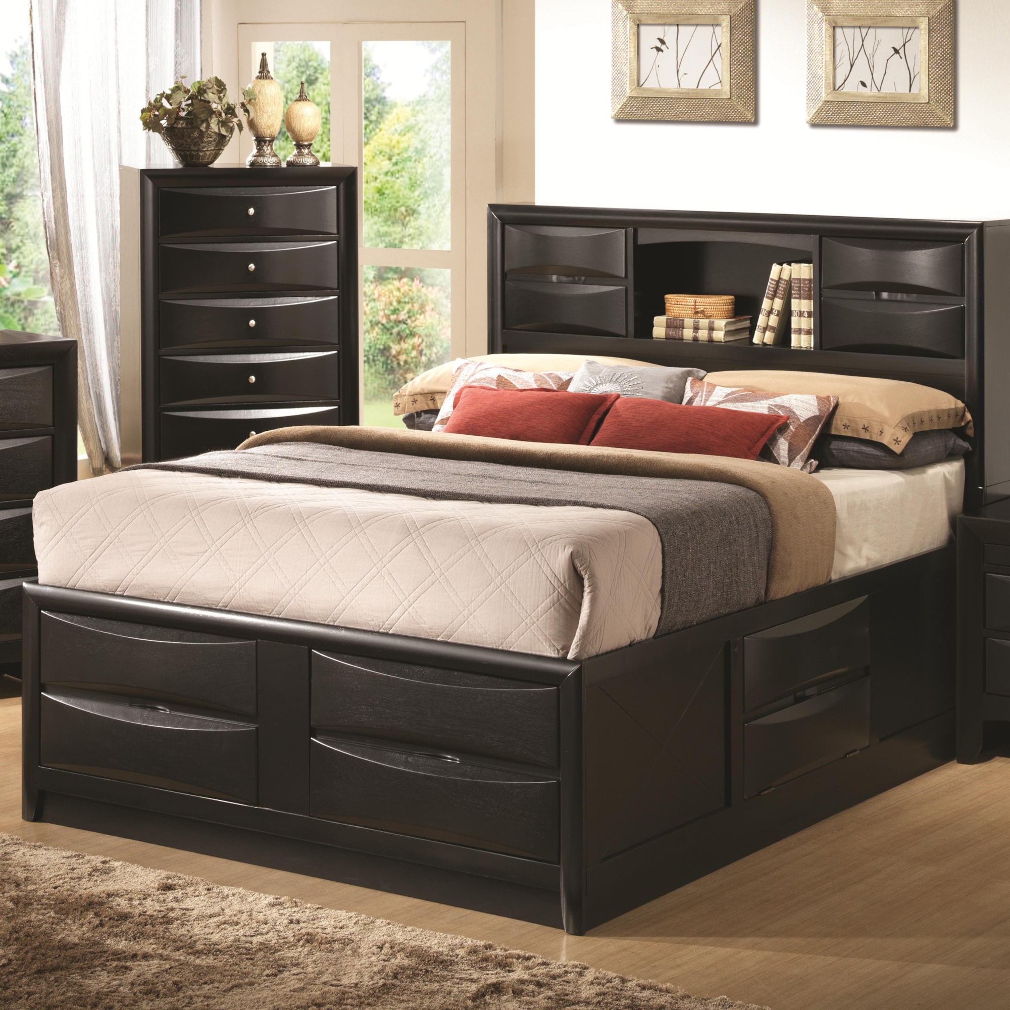 Coaster Briana 202701Q Queen Contemporary Storage Bed with Bookshelf