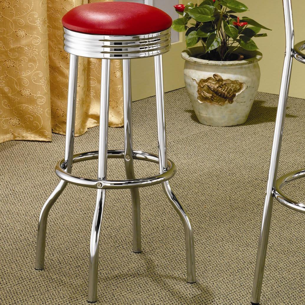 Coaster Cleveland 2299R Chrome Plated Soda Fountain Bar Stool Arwood s Furniture Bar Stools