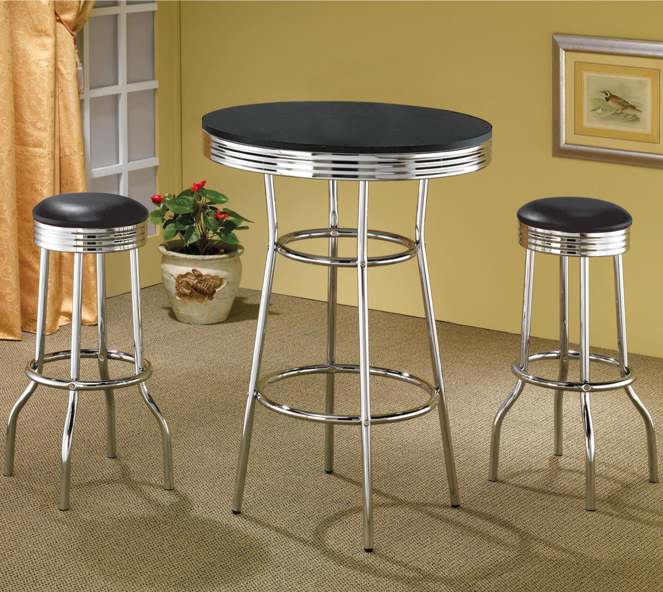 Chrome shop bar table