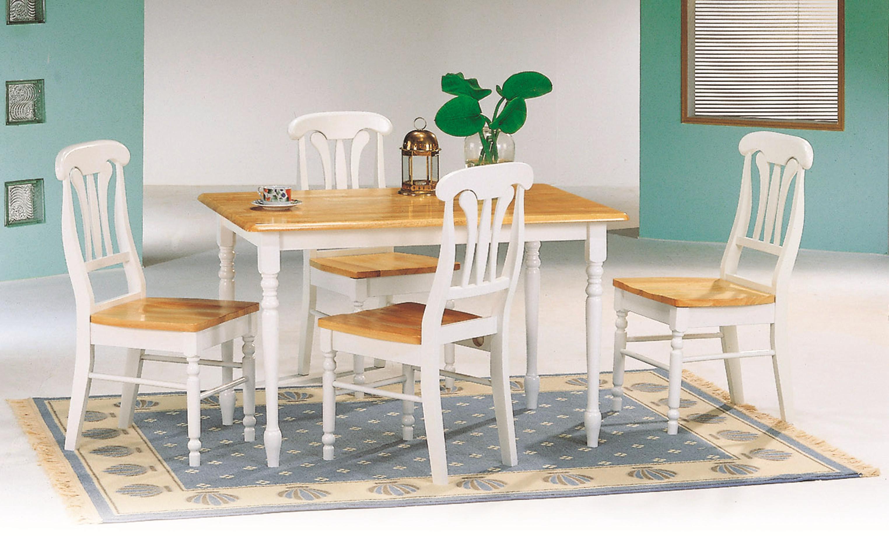 Coaster 4147 damen natural clearance and white dining table