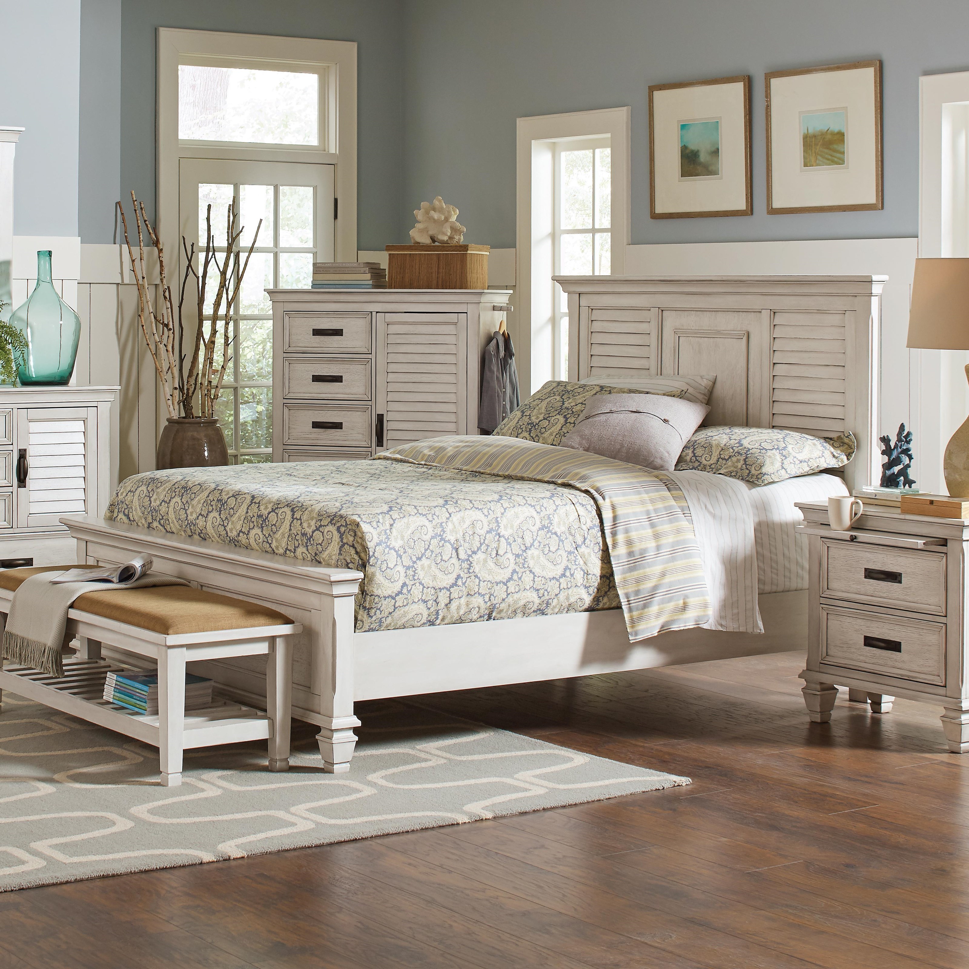 Coaster Franco 205331Q Queen Bed with Louvered Panel