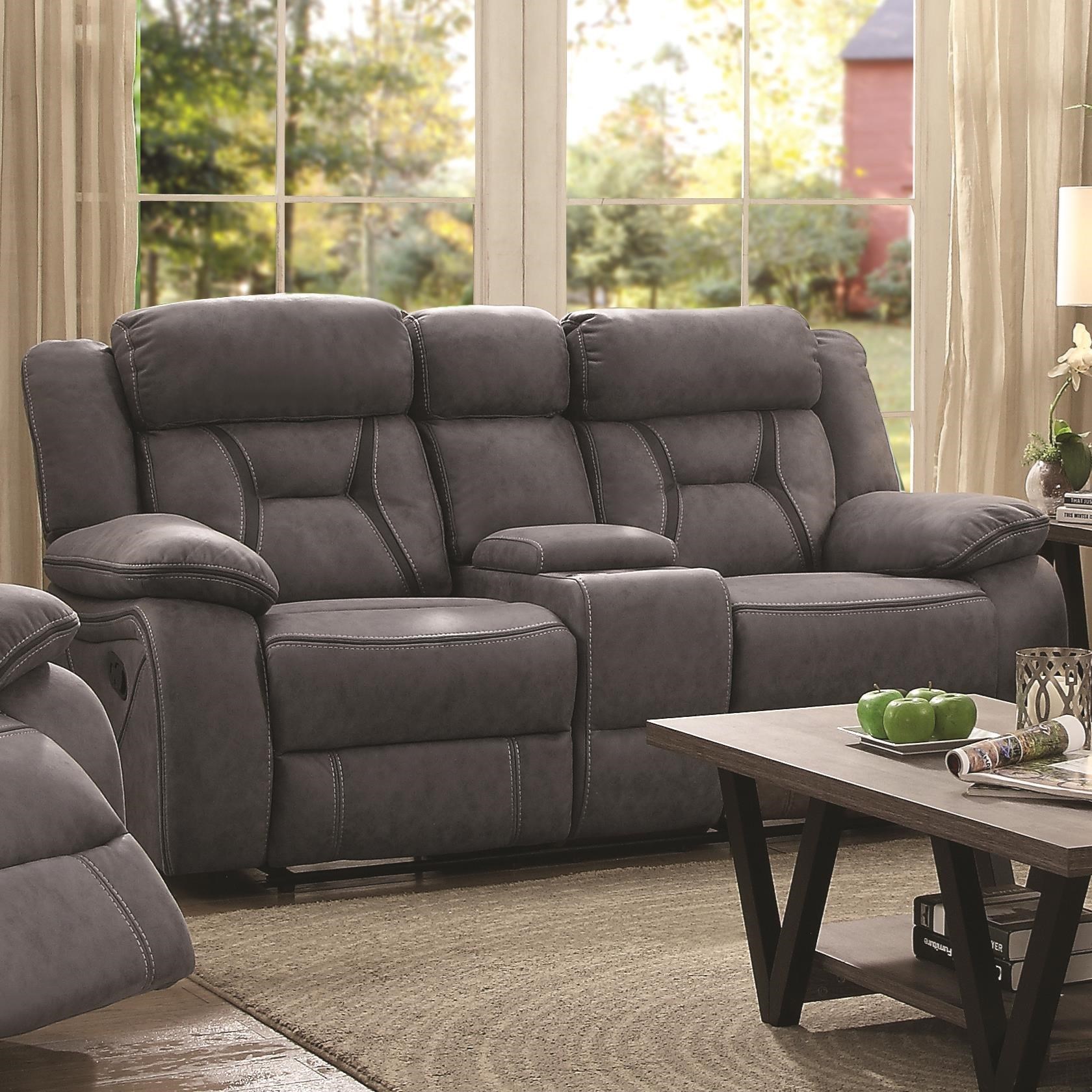 Coaster Houston 602262 Casual Pillow Padded Reclining Loveseat