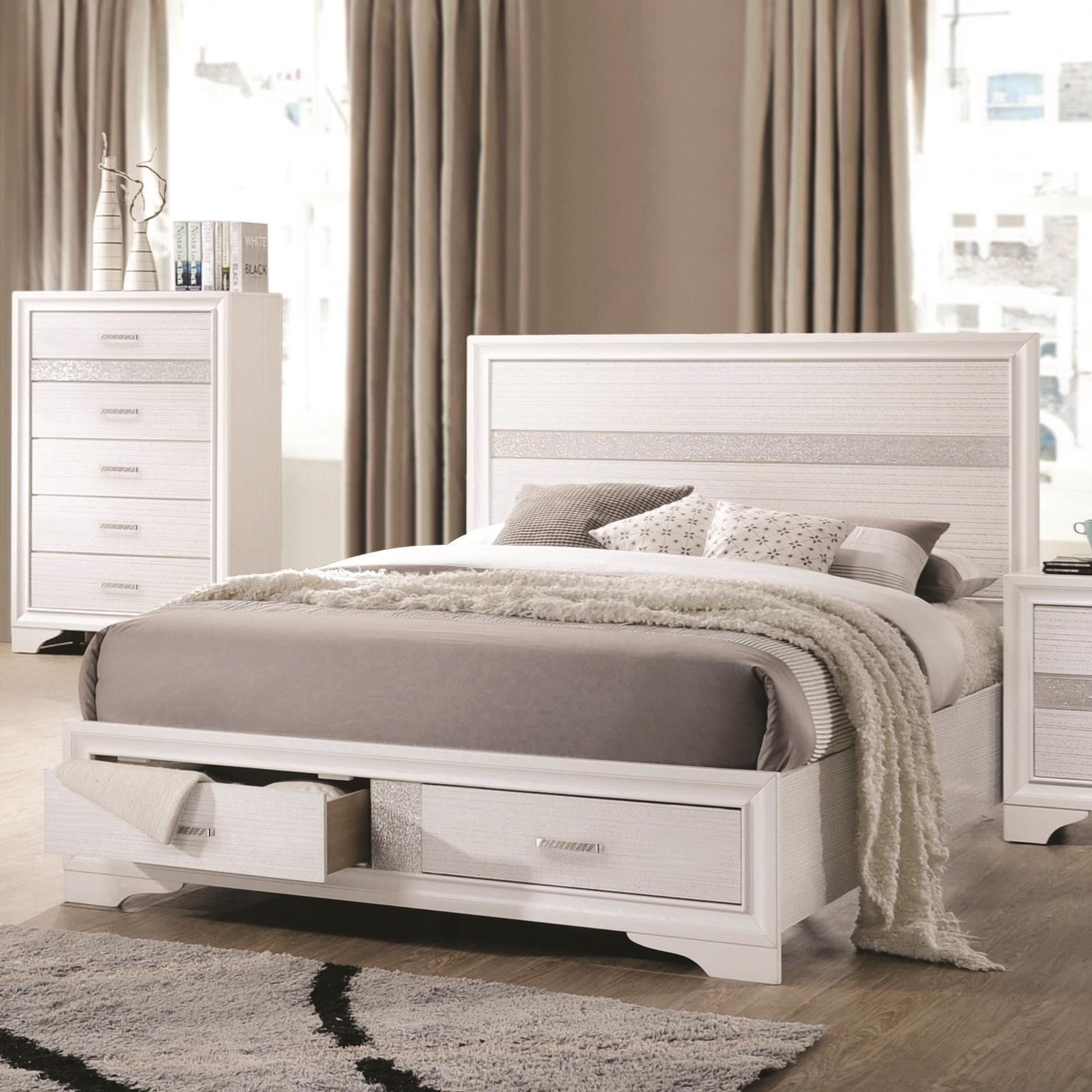 White queen deals headboard with storage