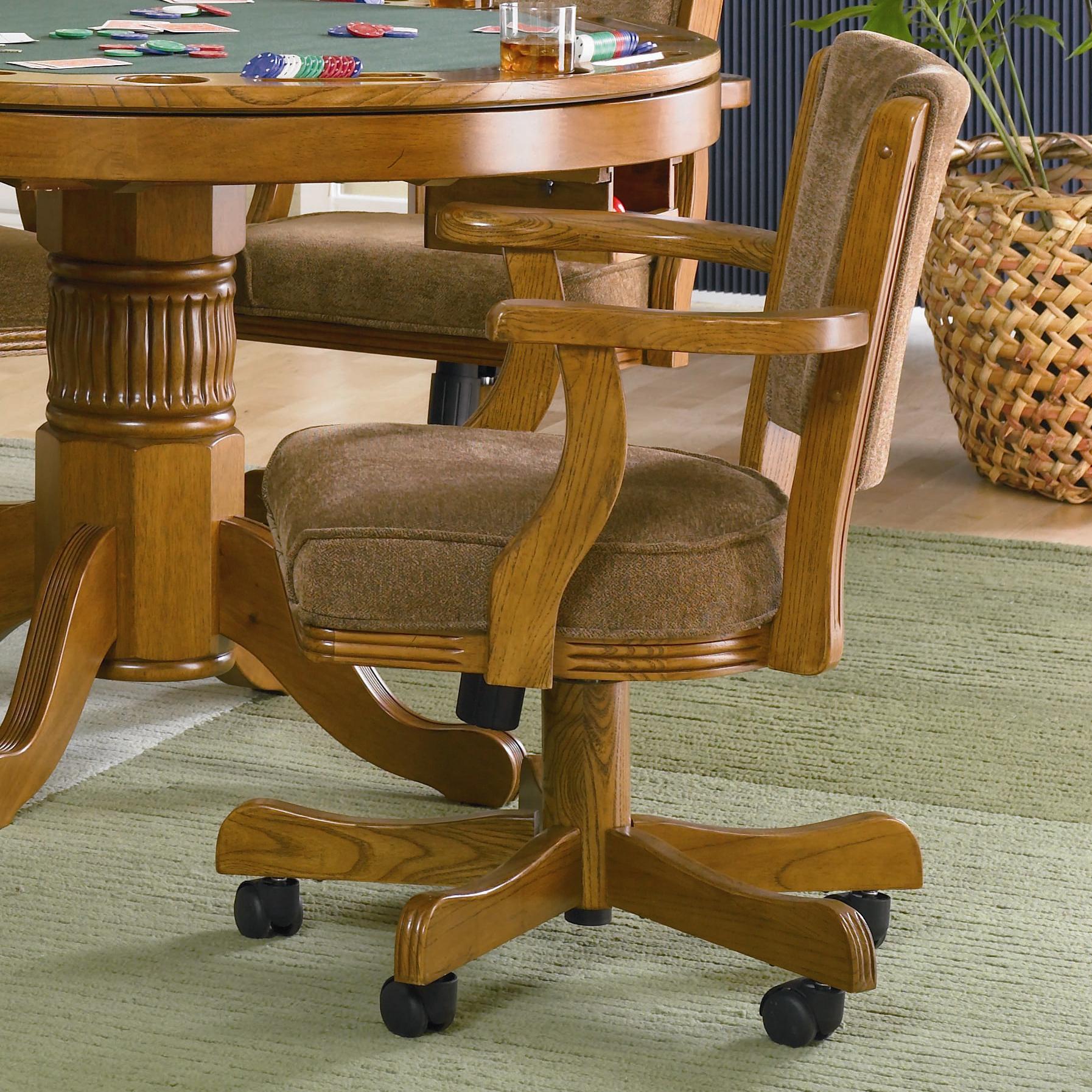 Upholstered game chairs with casters best sale