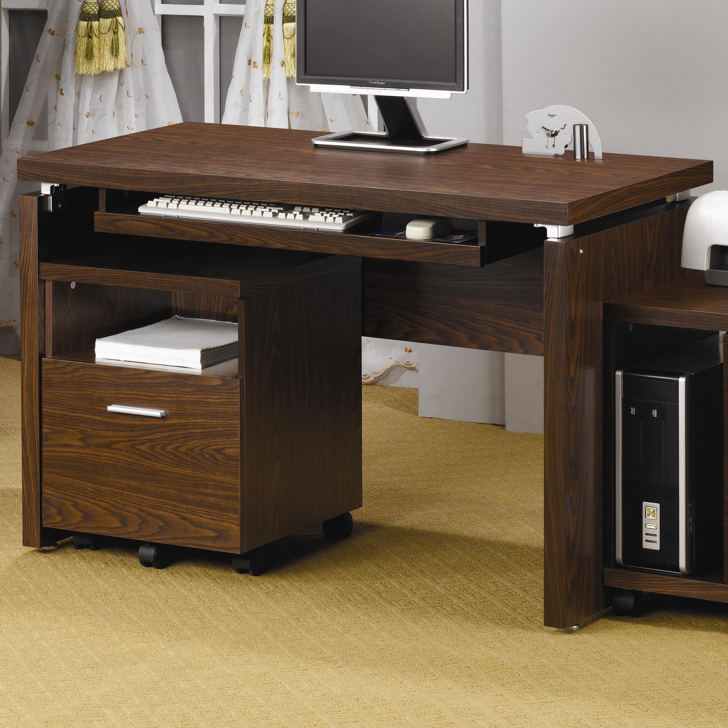 Metal computer desk clearance with keyboard tray