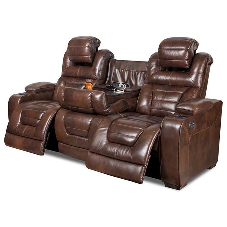 Corinthian 73901 101255046 Casual Power Headrest Reclining Sofa w Cup Holders Schewels Home Reclining Sofa