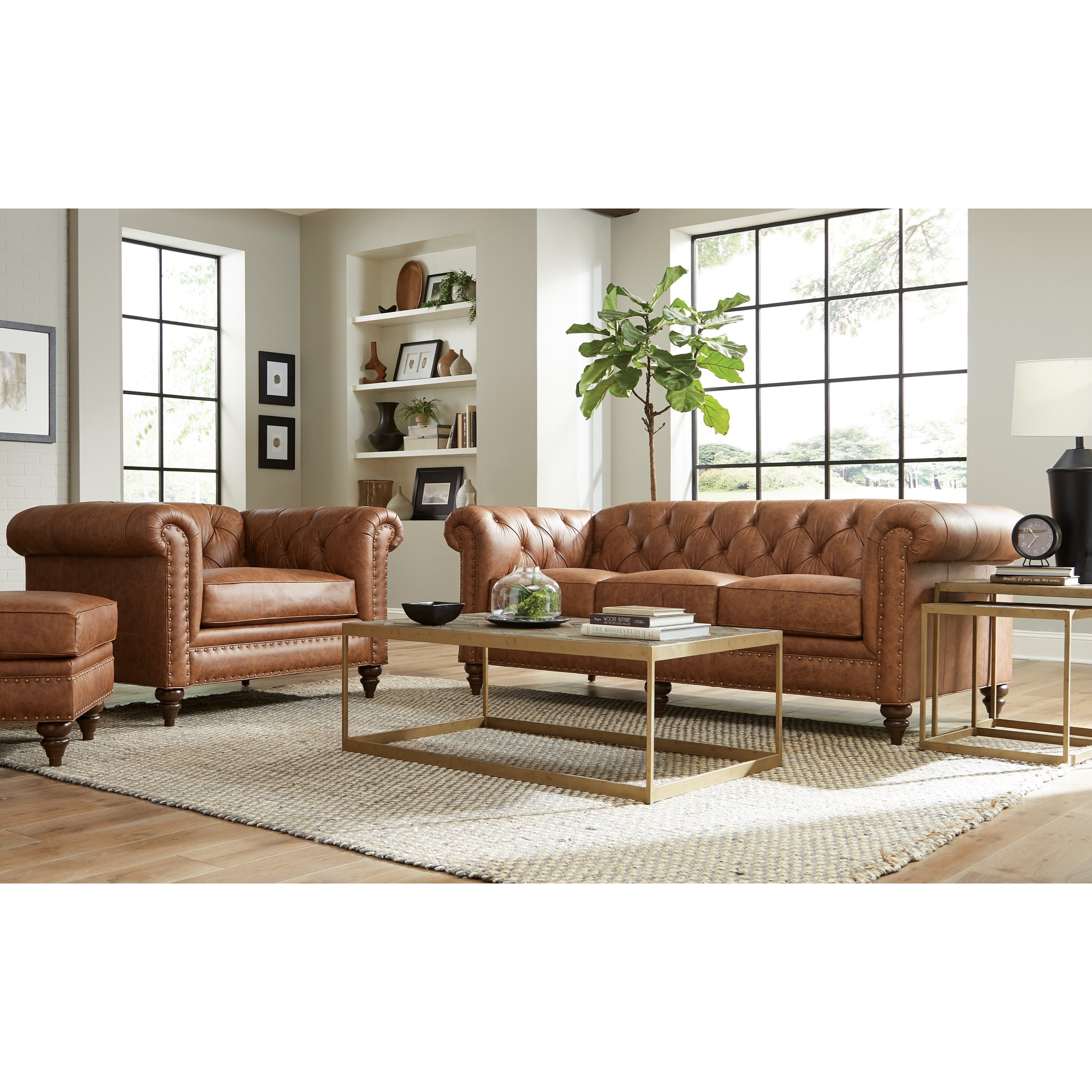 Winslow brown leather sofa sale