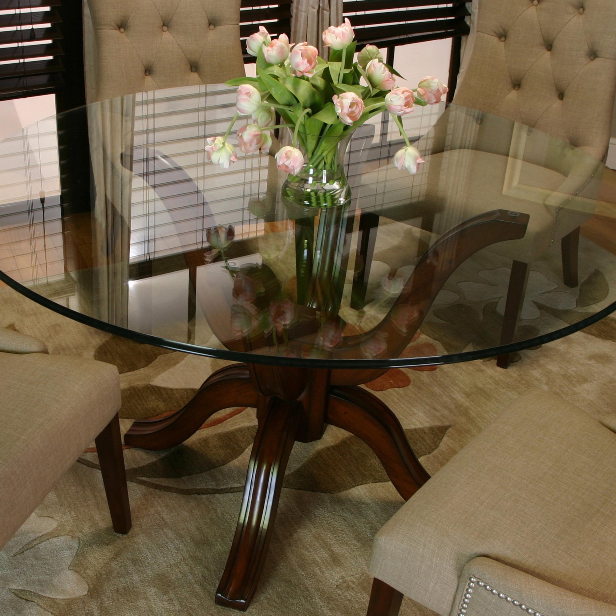 Pier Round Glass Dining Table, 54 OFF drive.cloud.mn