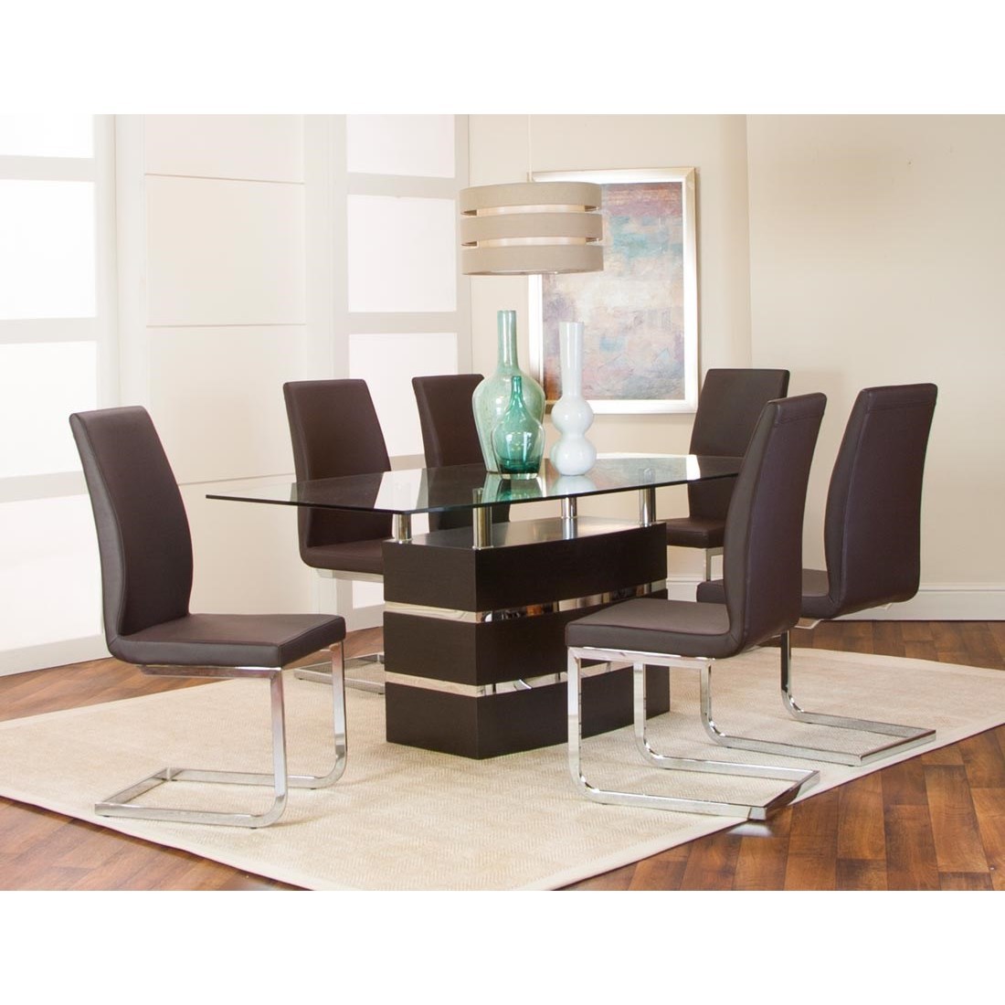 Cramco Inc Altair G5001 755 Contemporary 7 Piece Dining Table and