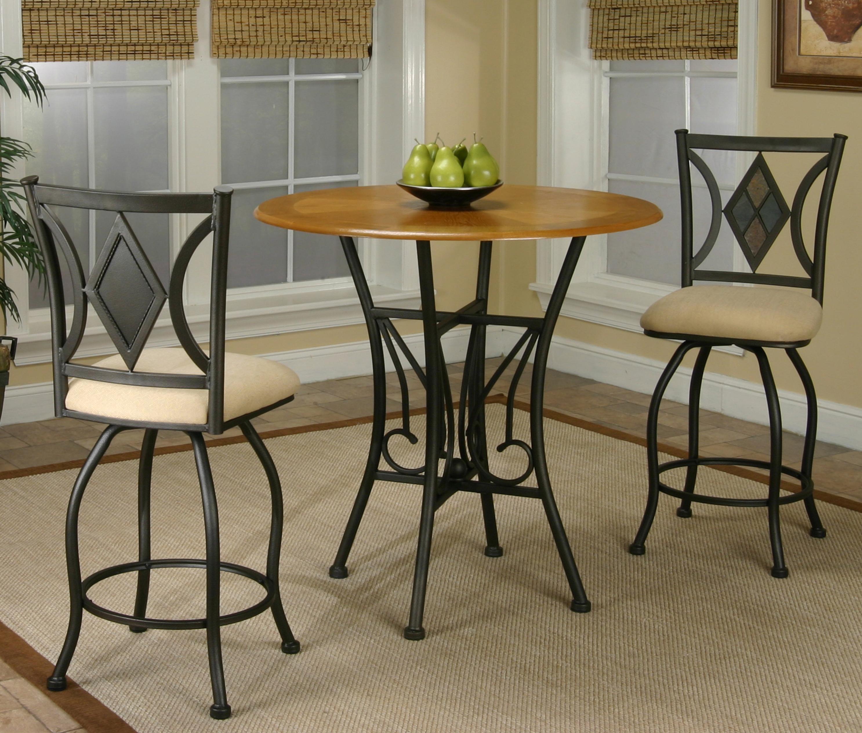 Round oak pub table and chairs sales