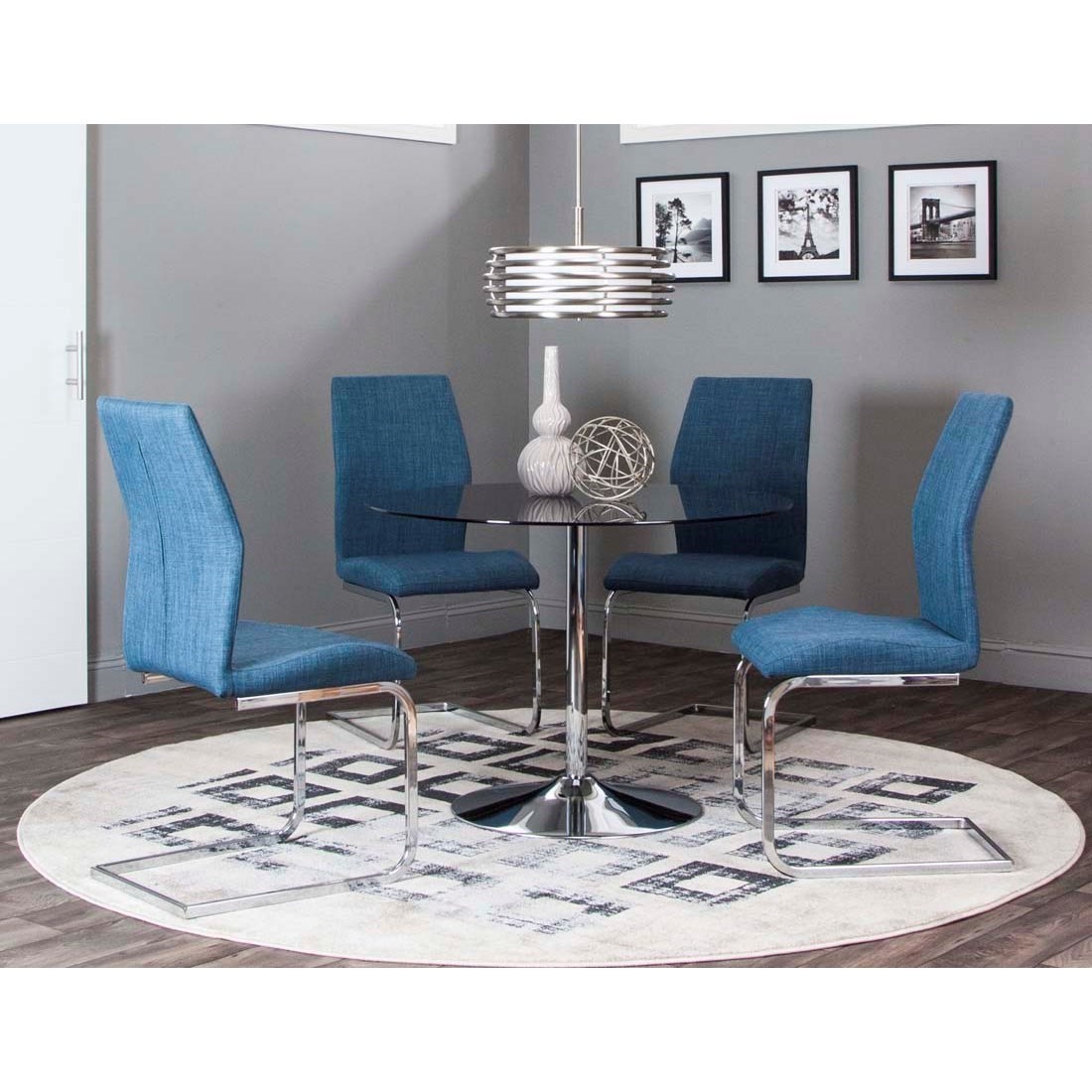 Blue store tweed chair
