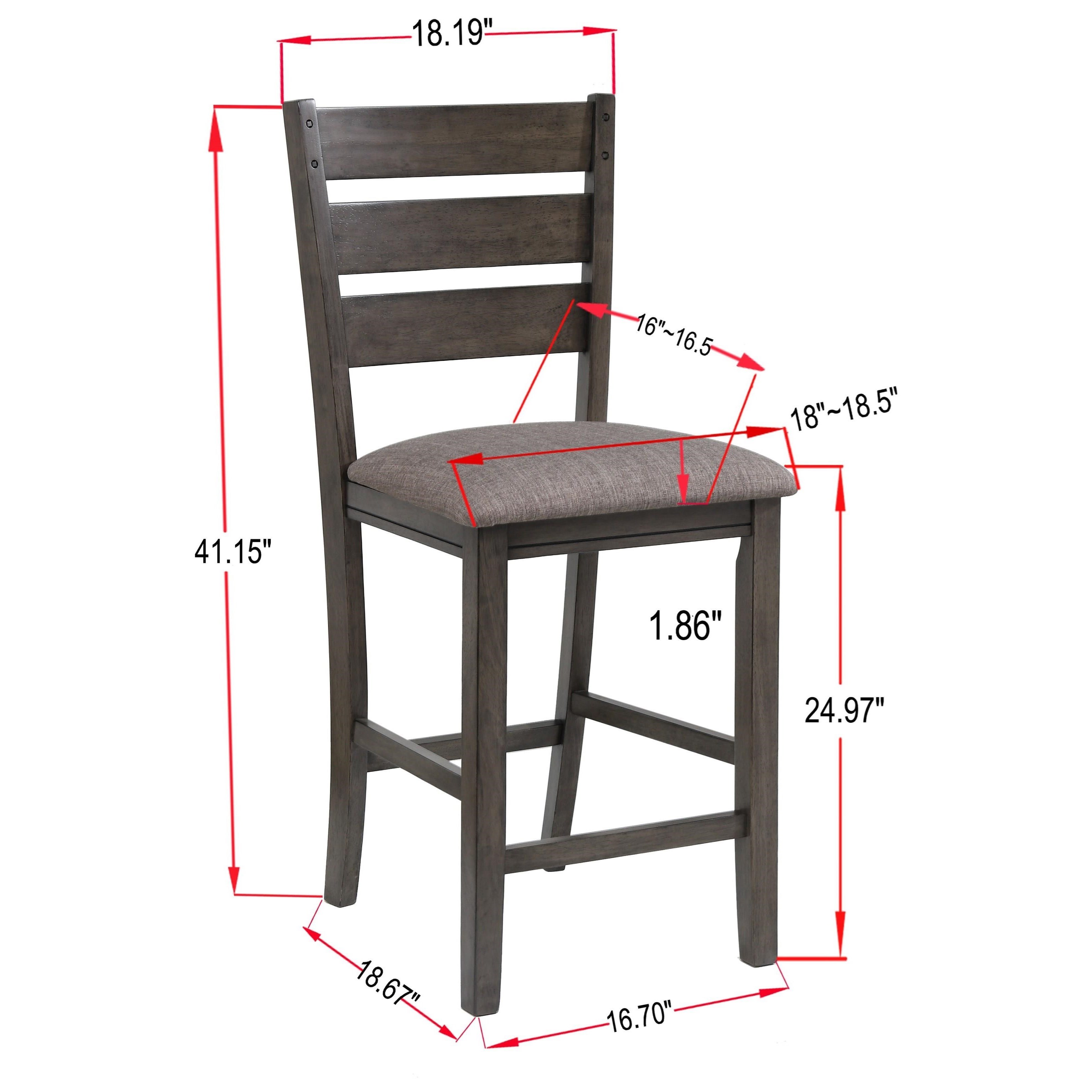 Crown Mark Bardstown 2752GY S 24 Counter Height Chair with Upholstered Seat Wayside Furniture Mattress Dining Chair Bar Stool