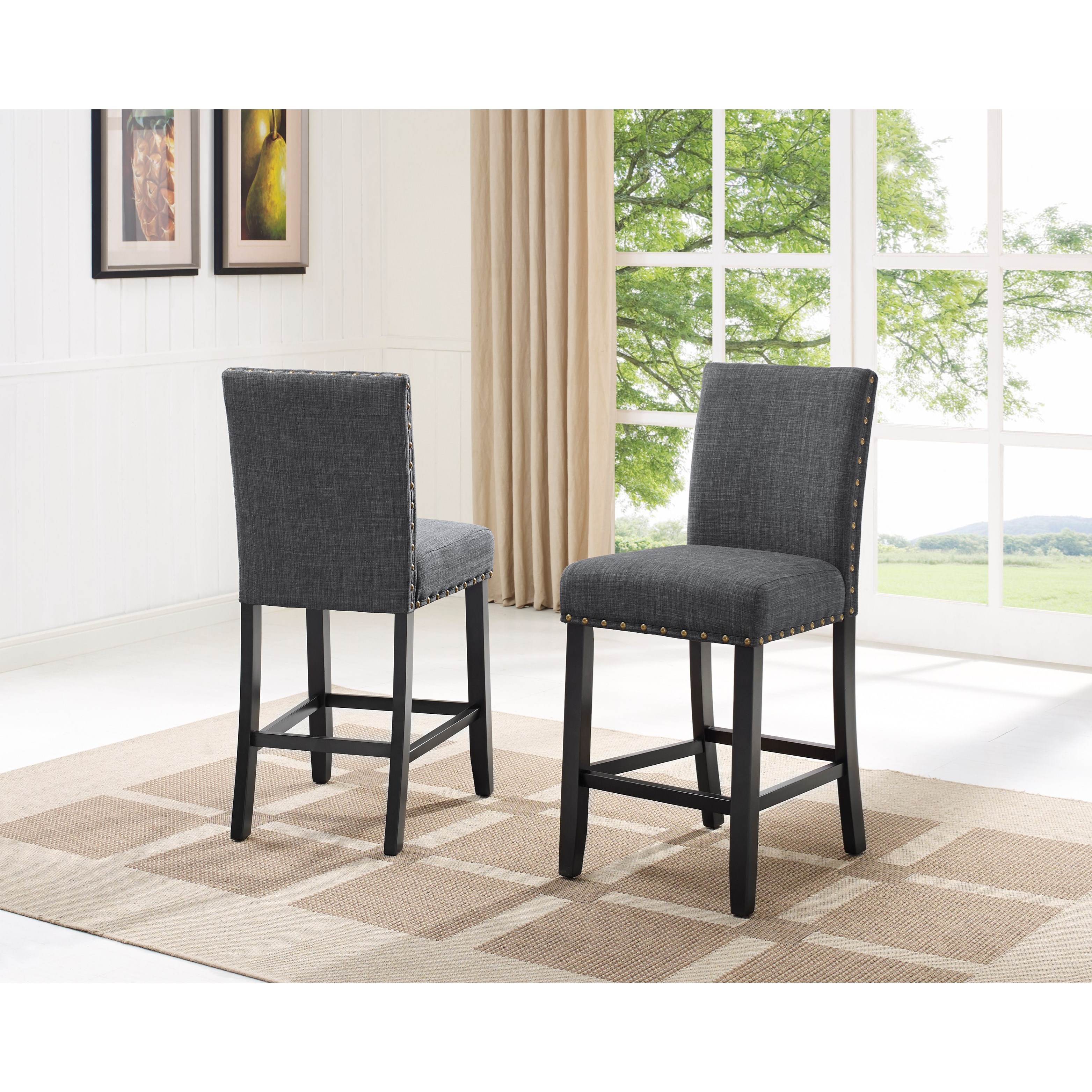 Fabric counter height discount chairs