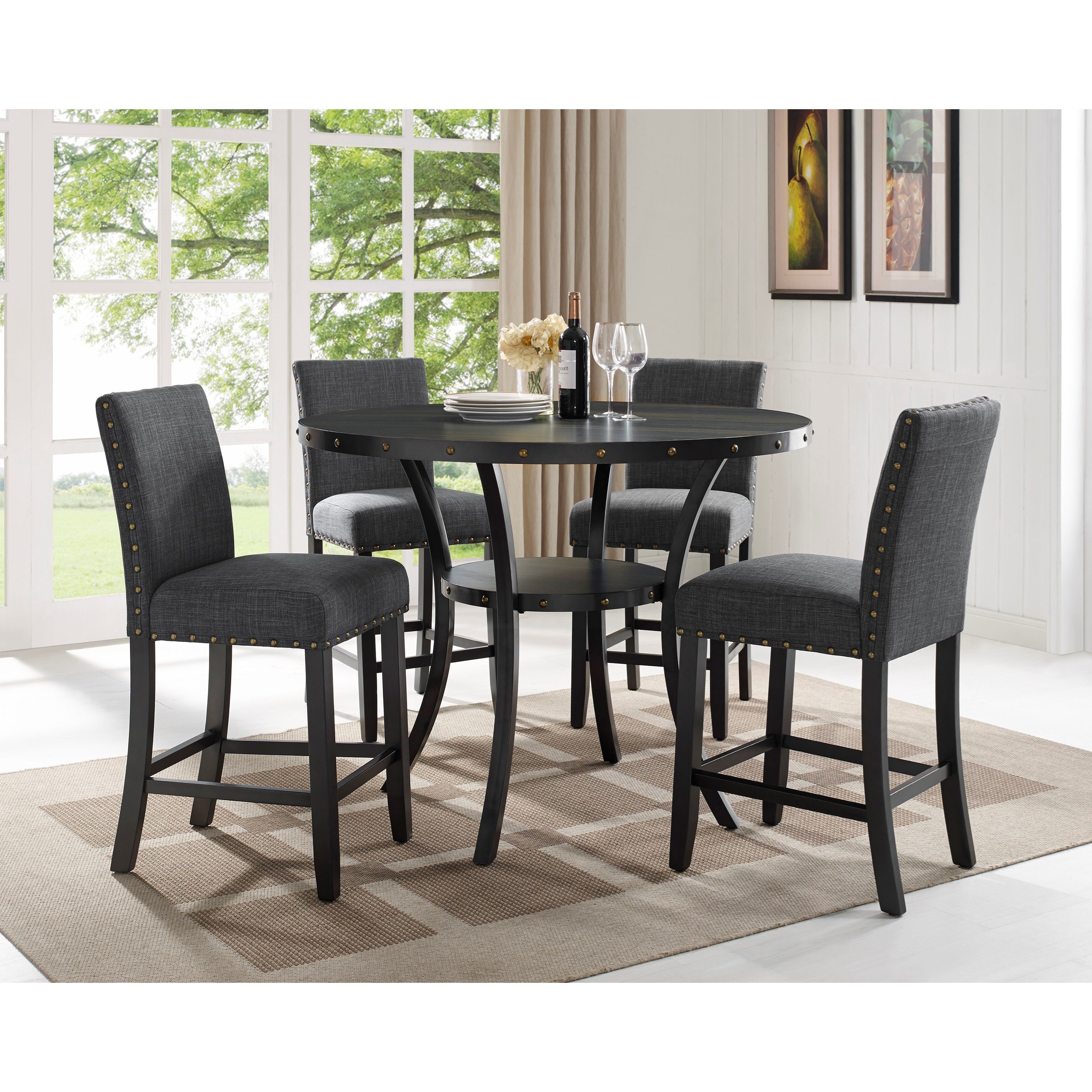 Nailhead dining table set deals