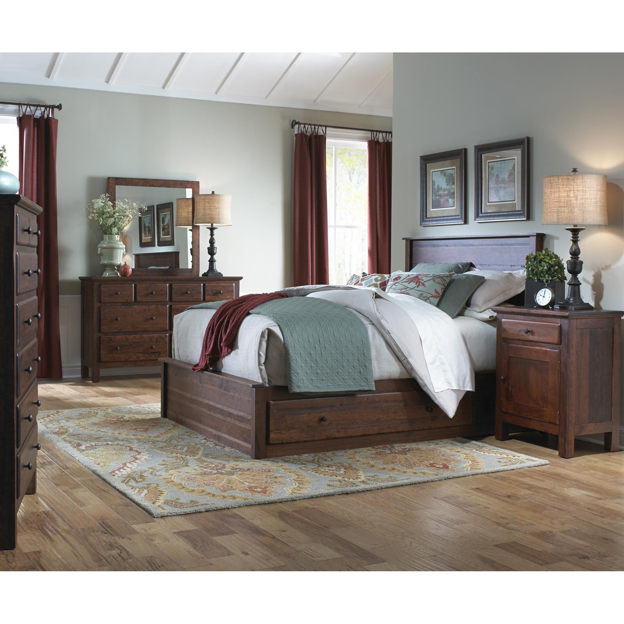 Daniel's Amish Lewiston PKG941341 Queen Storage Bed Belfort Furniture