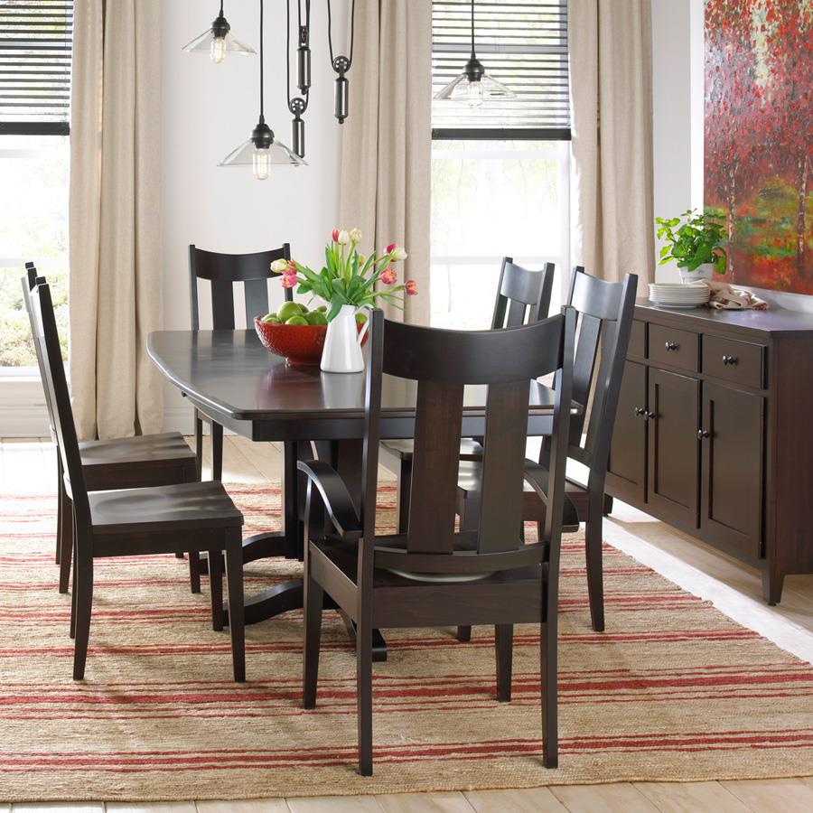 Amish double deals pedestal dining table