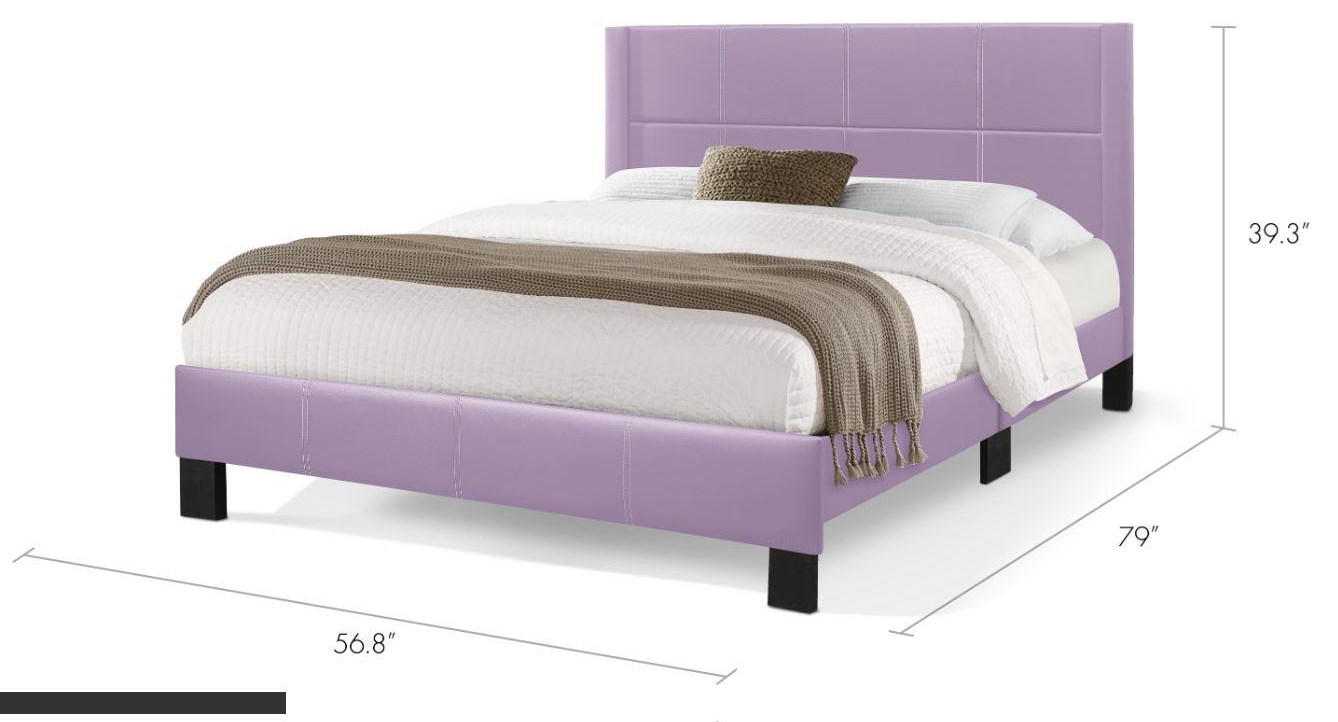 Exclusive Reina 4553019 F Full Upholstered Bed Purple Del Sol