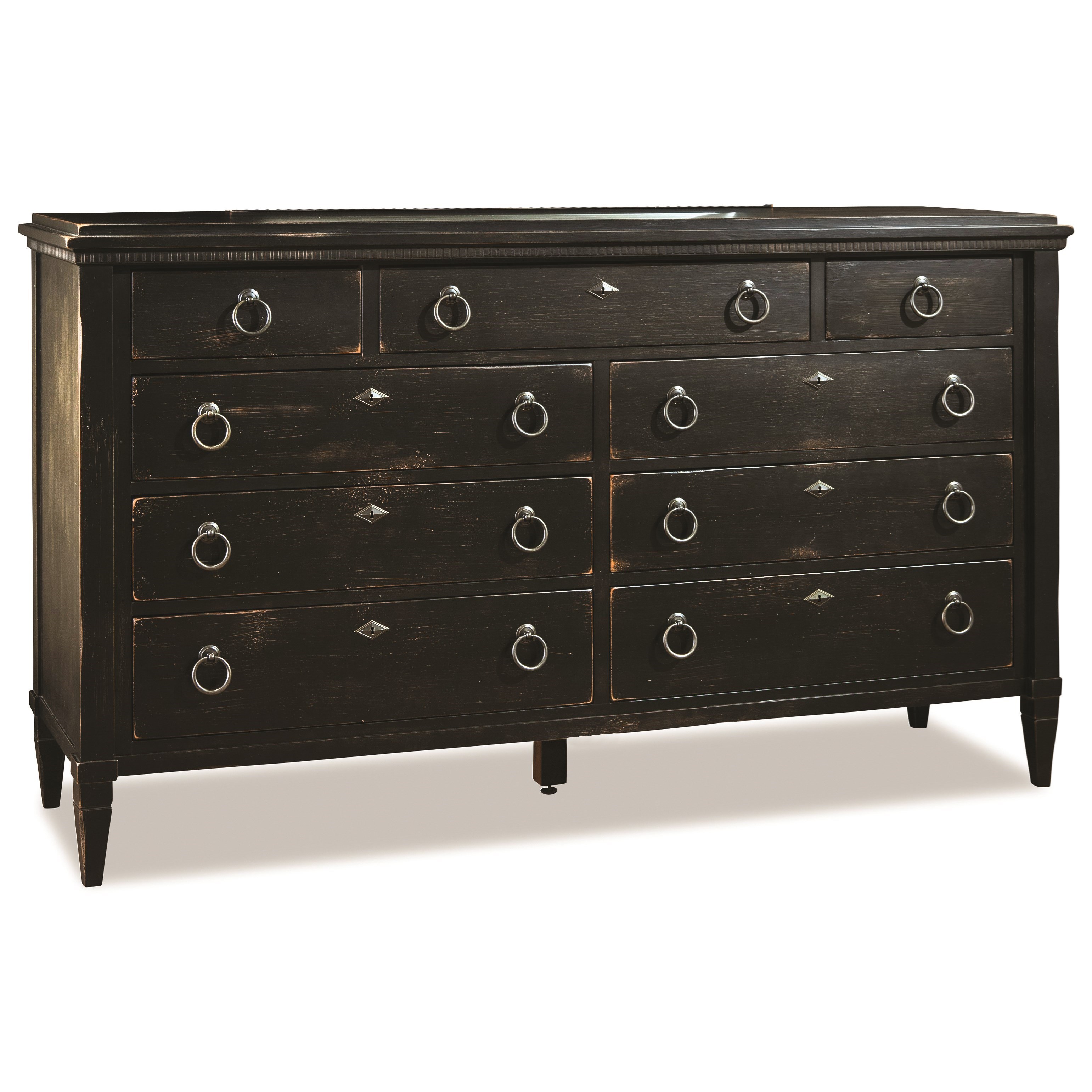 Durham Springville 145 174 SBLK Traditional 9 Drawer Triple