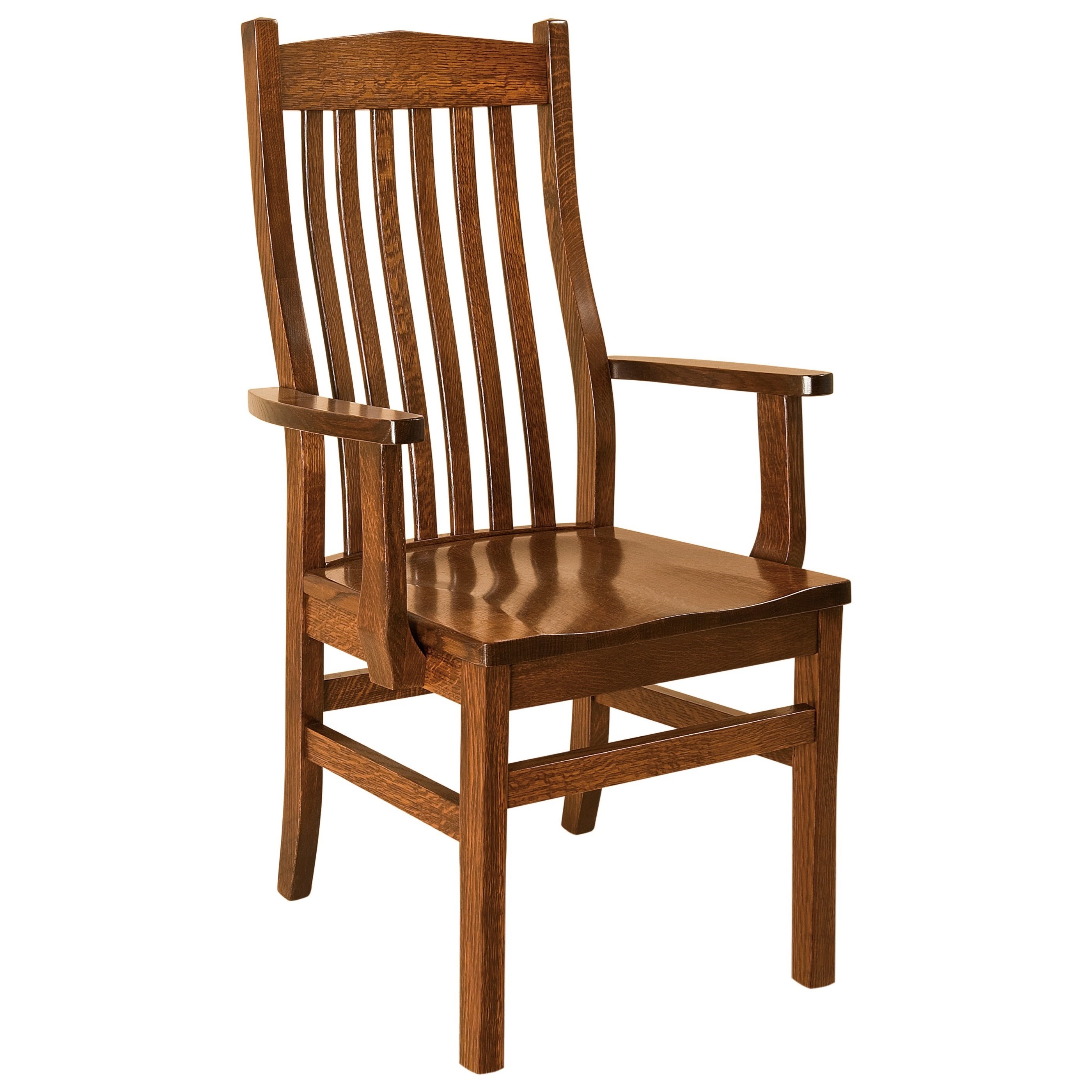 F N Woodworking Sullivan 15797 Arm Chair Leather Seat Mueller Furniture Dining Arm Chairs
