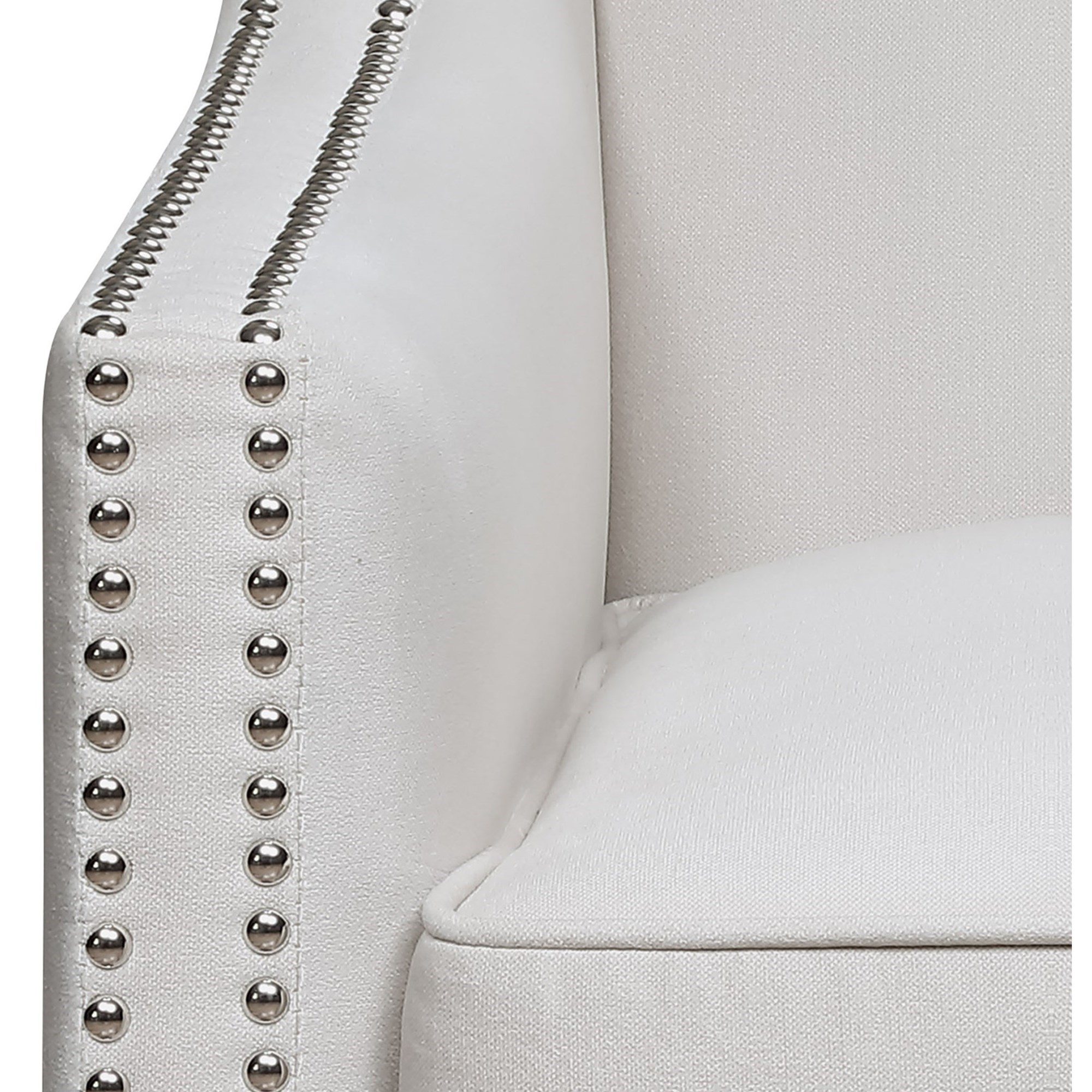 White studded accent chair best sale