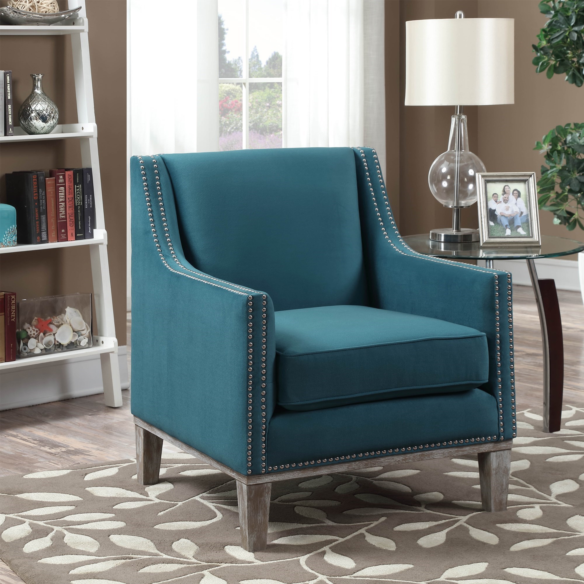 Teal blue sales accent chair