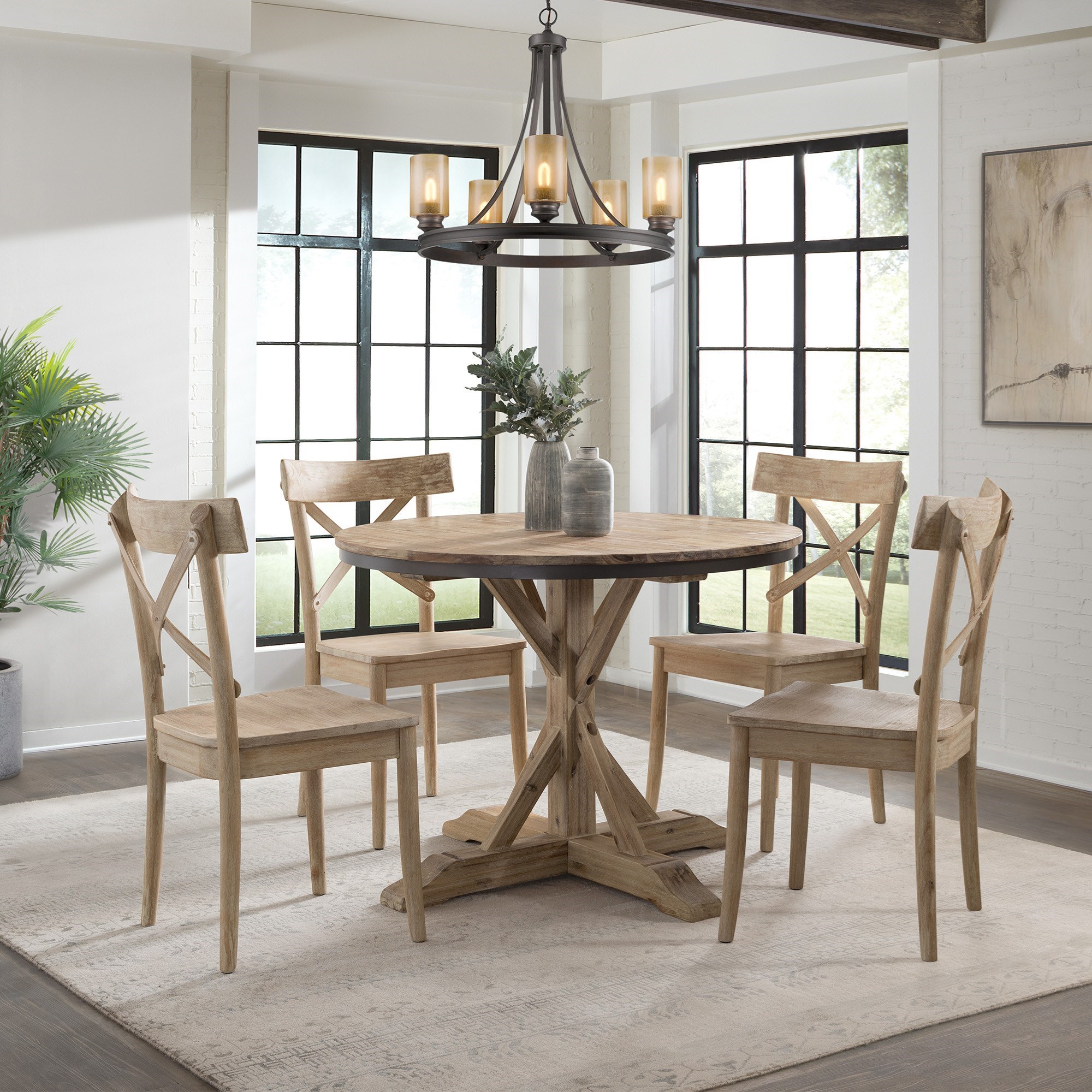 Coastal round 2025 dining table set