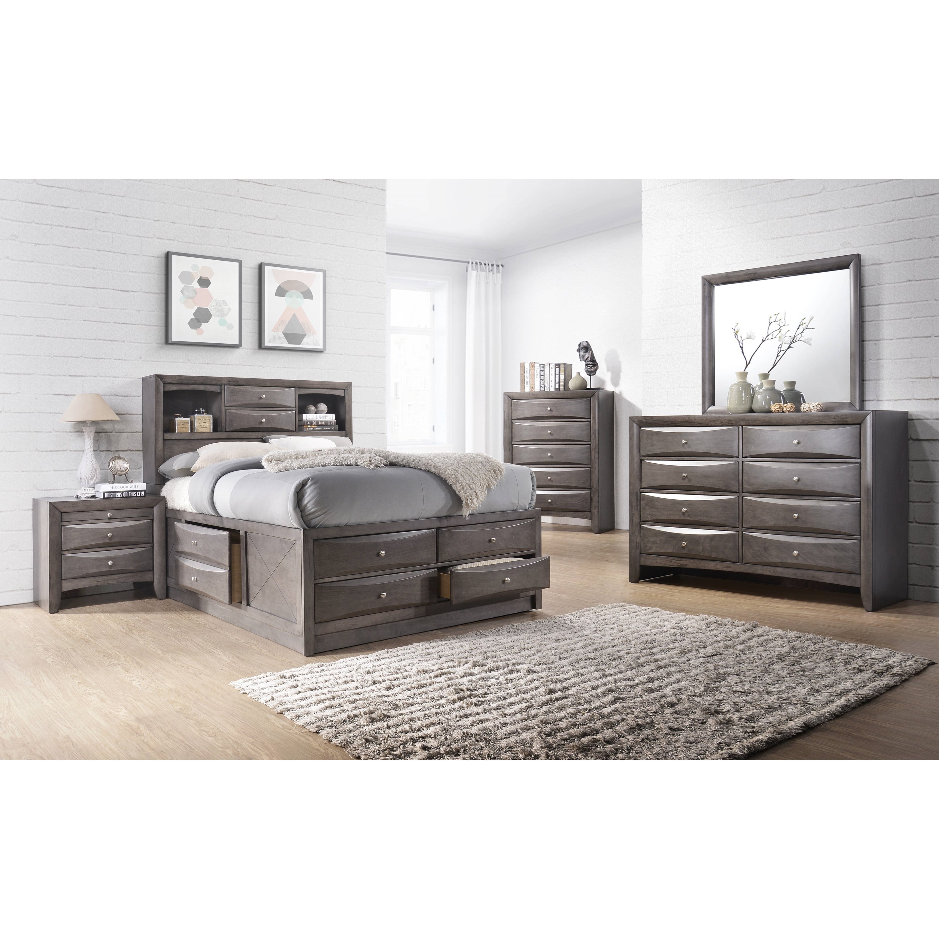 Elements International Emily EG170QB3PC Queen 3 Piece Bedroom