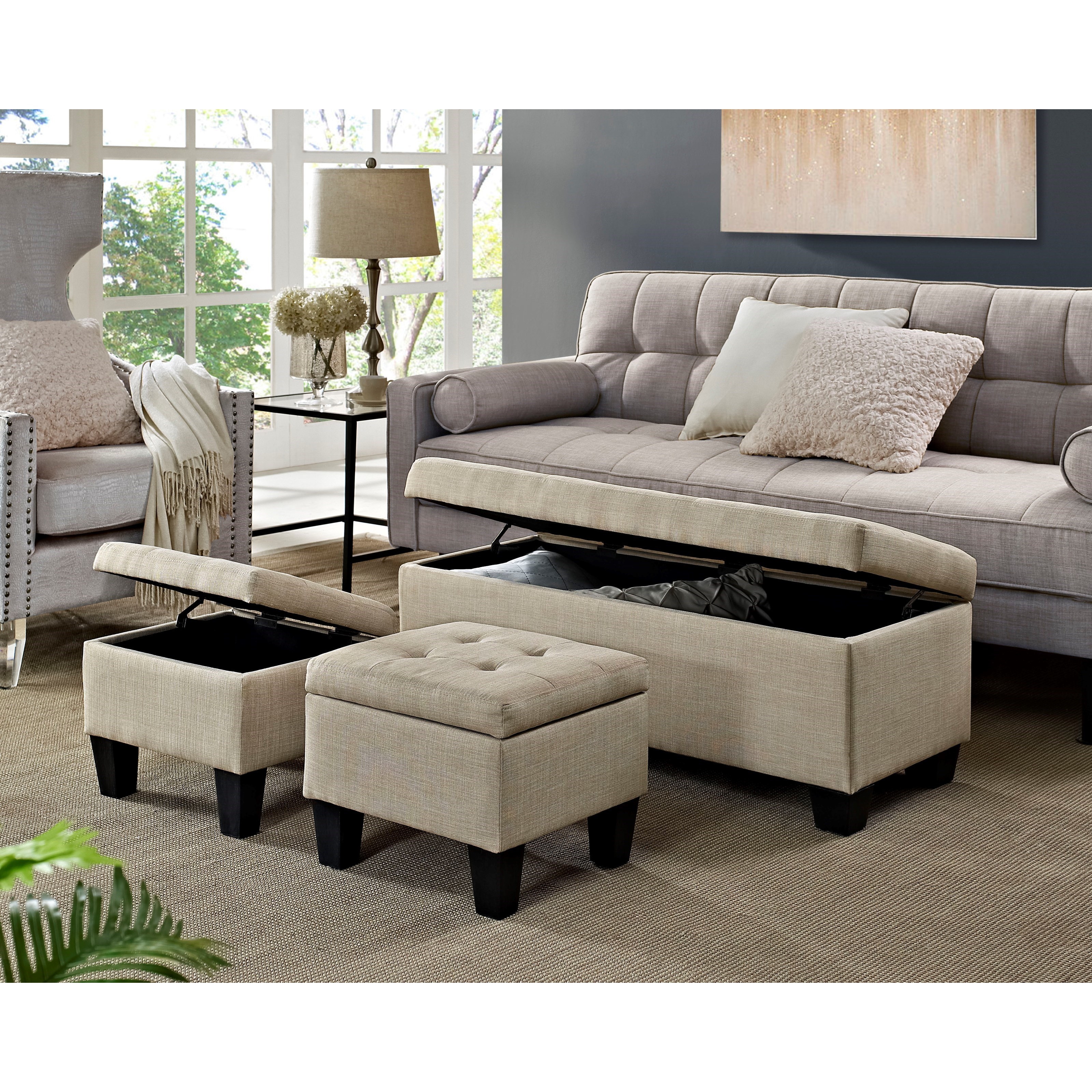Ethan 3 Pack Storage Ottoman