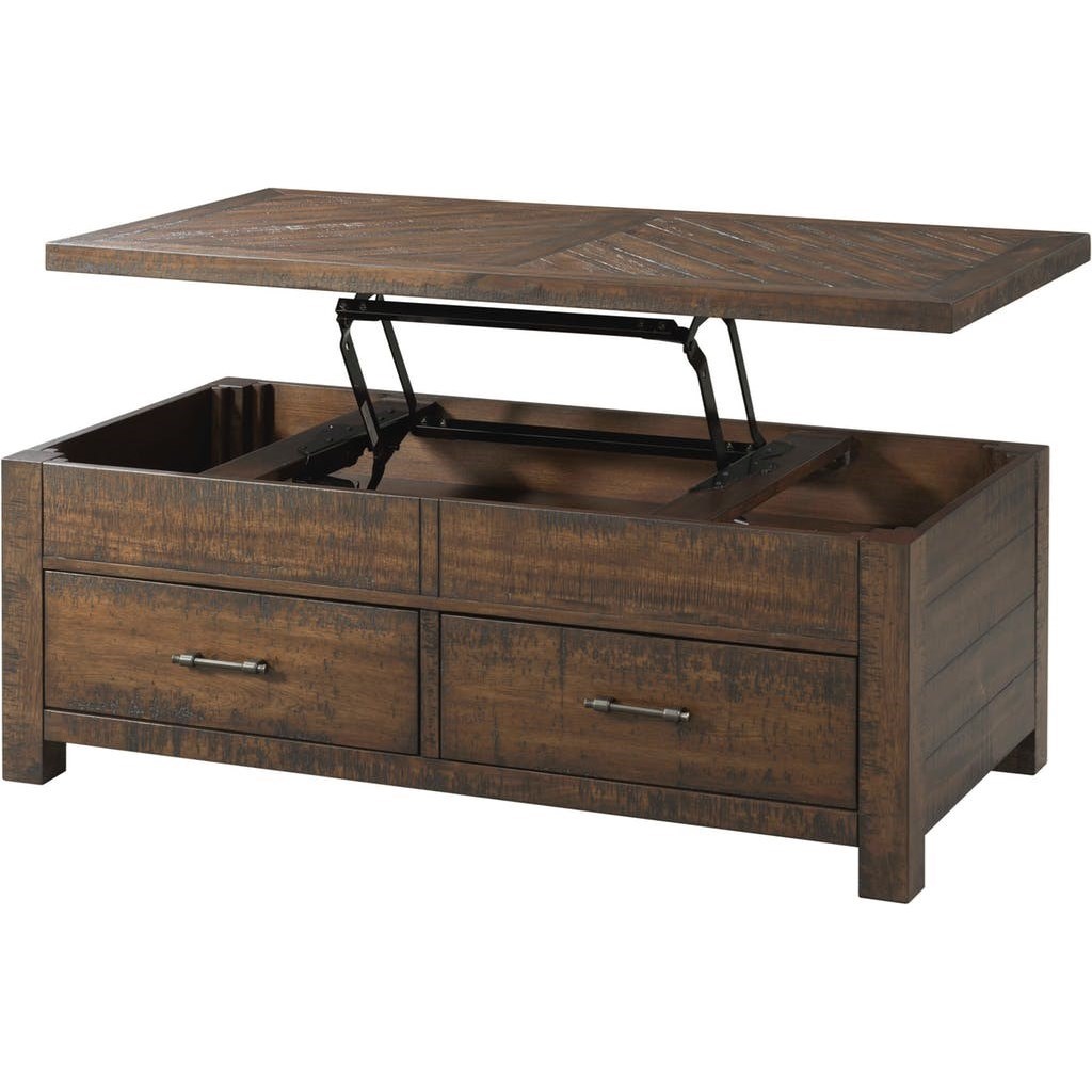 Rustic coffee outlet table lift top
