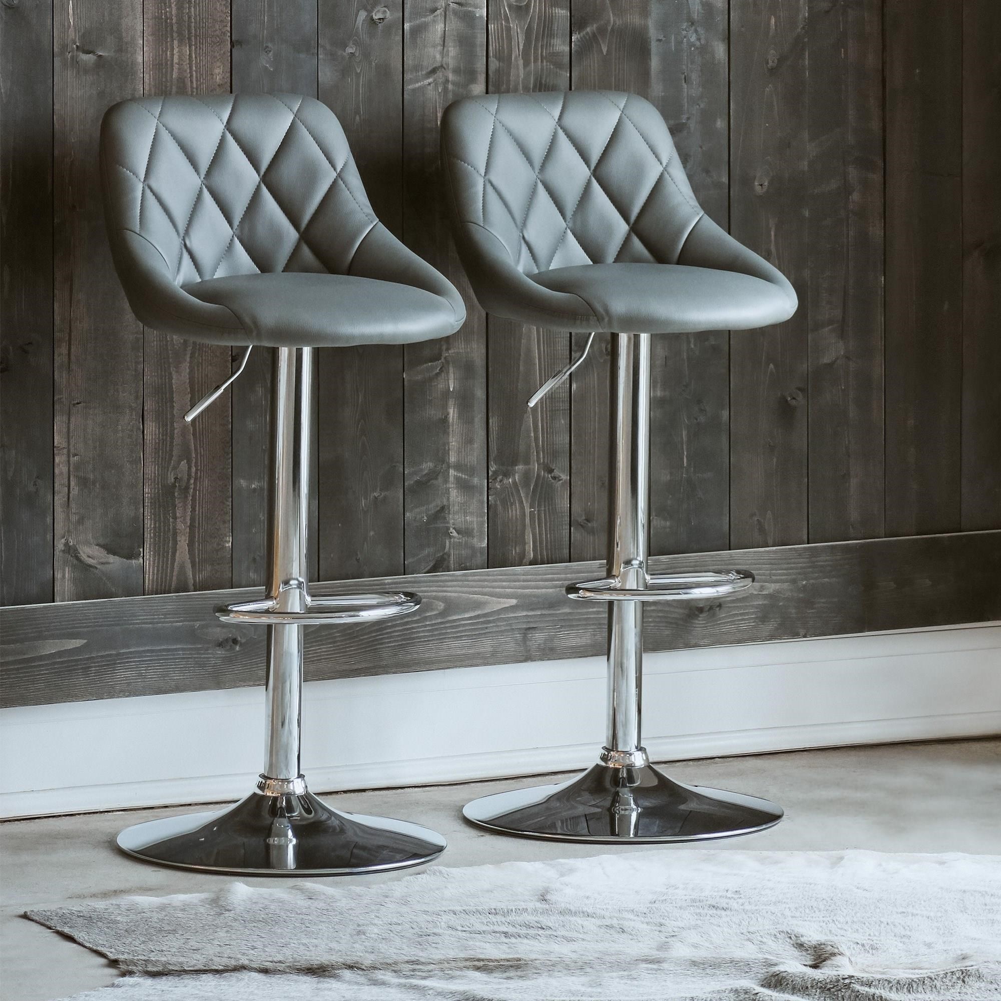 Quilted top bar stools