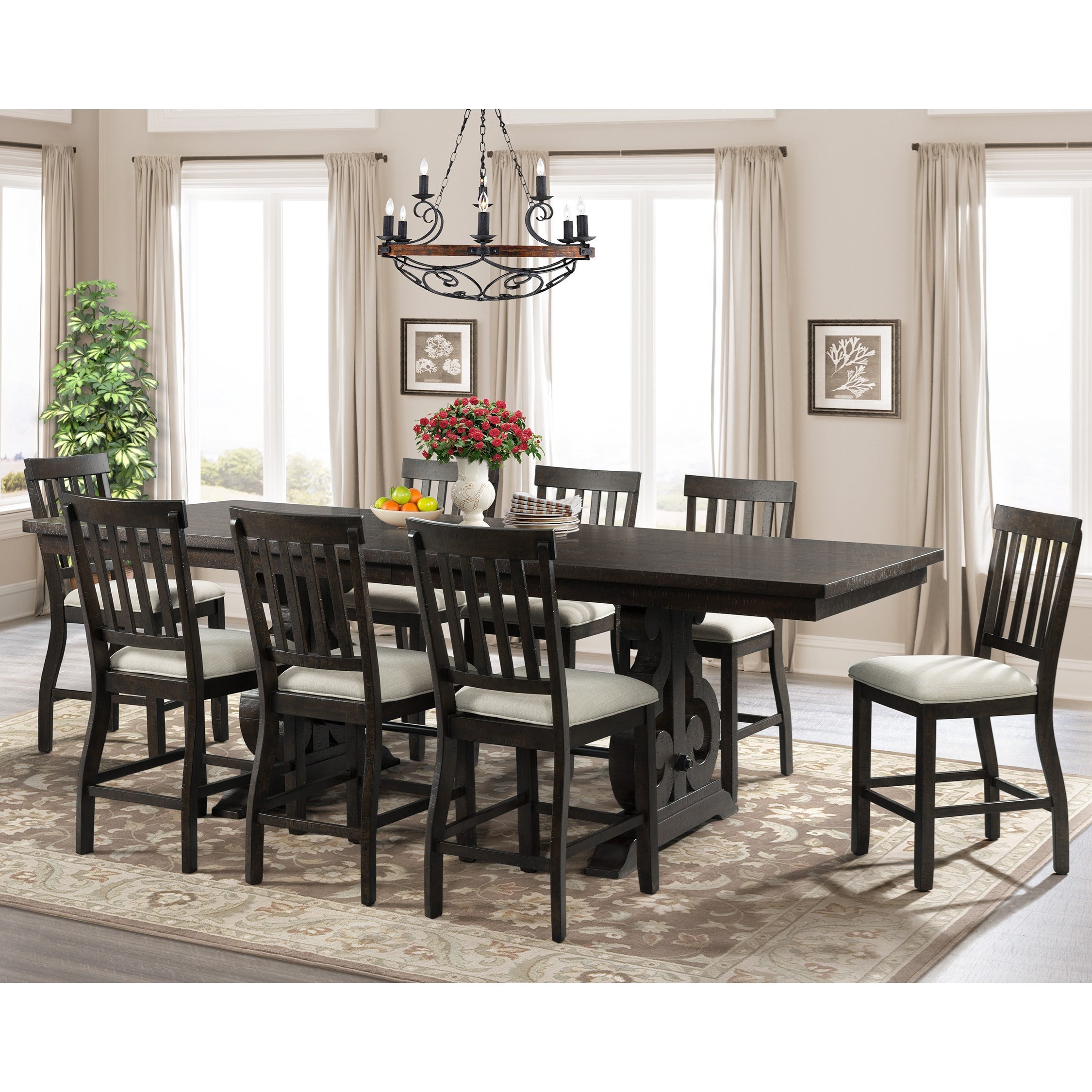 9 piece counter clearance height dining set