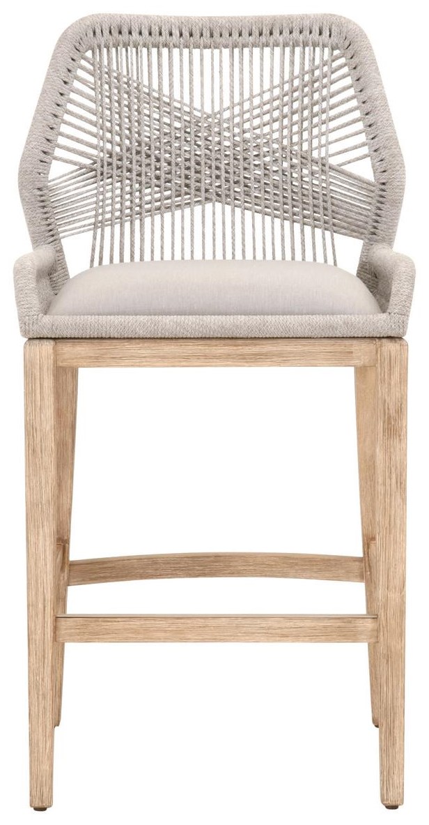 Essentials for Living Woven 6808BS.WTA.PUM.NG LOOM BAR STOOL Taupe White Flat Rope Pumice Natural Gray Mahogany Jacksonville Furniture Mart Bar Stools