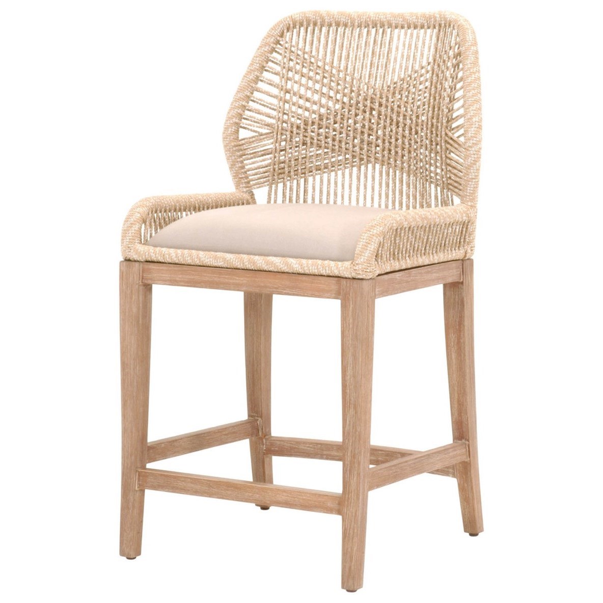 Essentials for Living Woven 6808CS.SND LGRY Loom Rope Weave Counter Stool Baer s Furniture Bar Stools