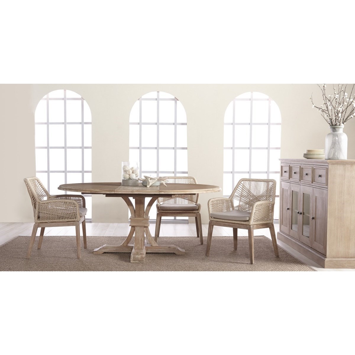 Woven loom dining chair sales