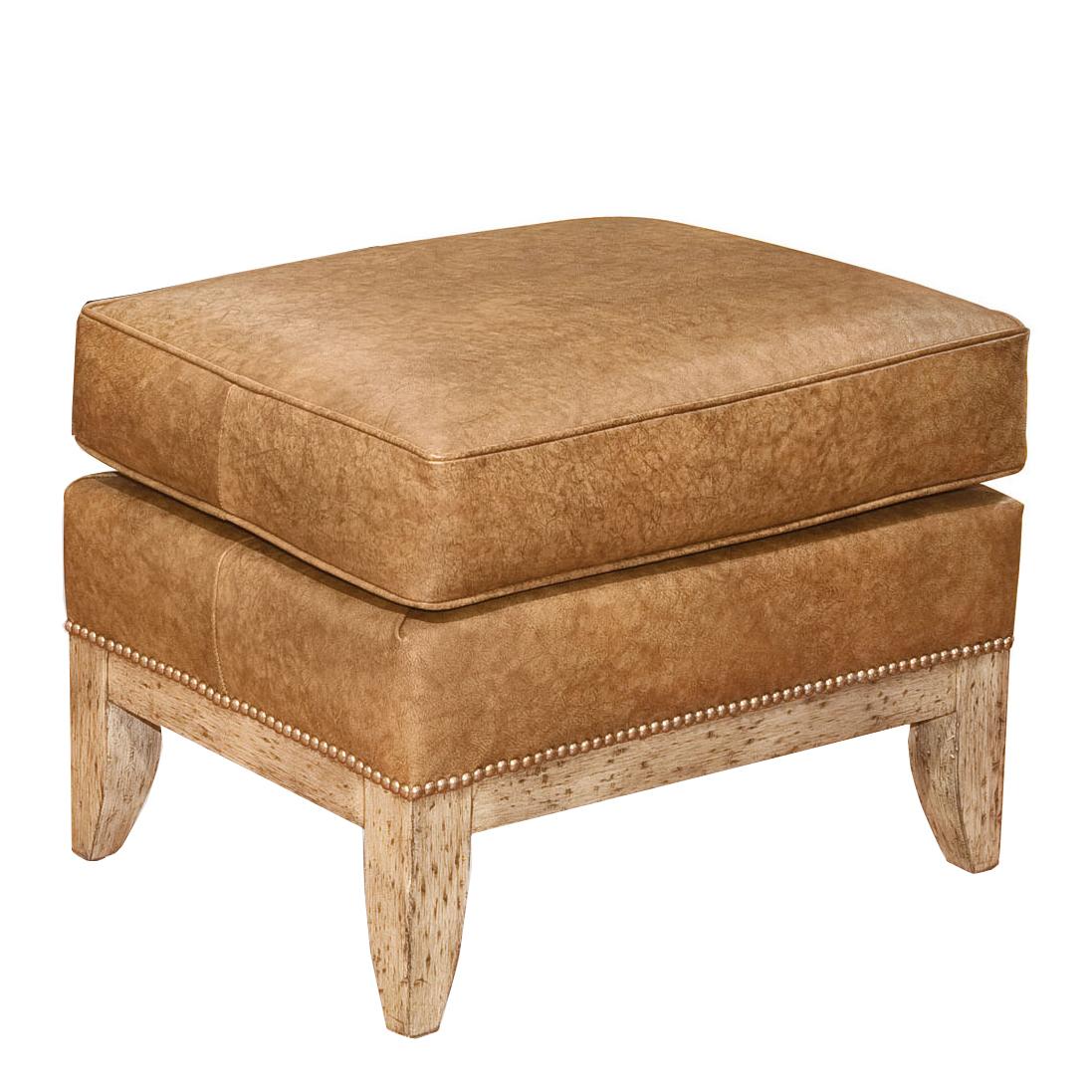 Fairfield Chairs 5155 20 Leather Ottoman with Nailhead Trim