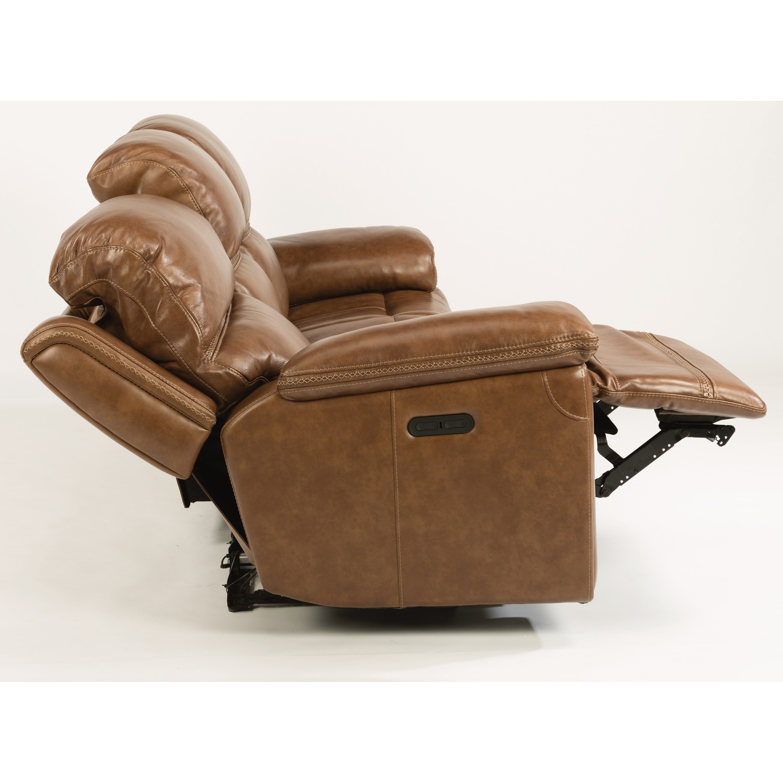 Flexsteel fenwick leather power 2025 reclining sofa with power headrests