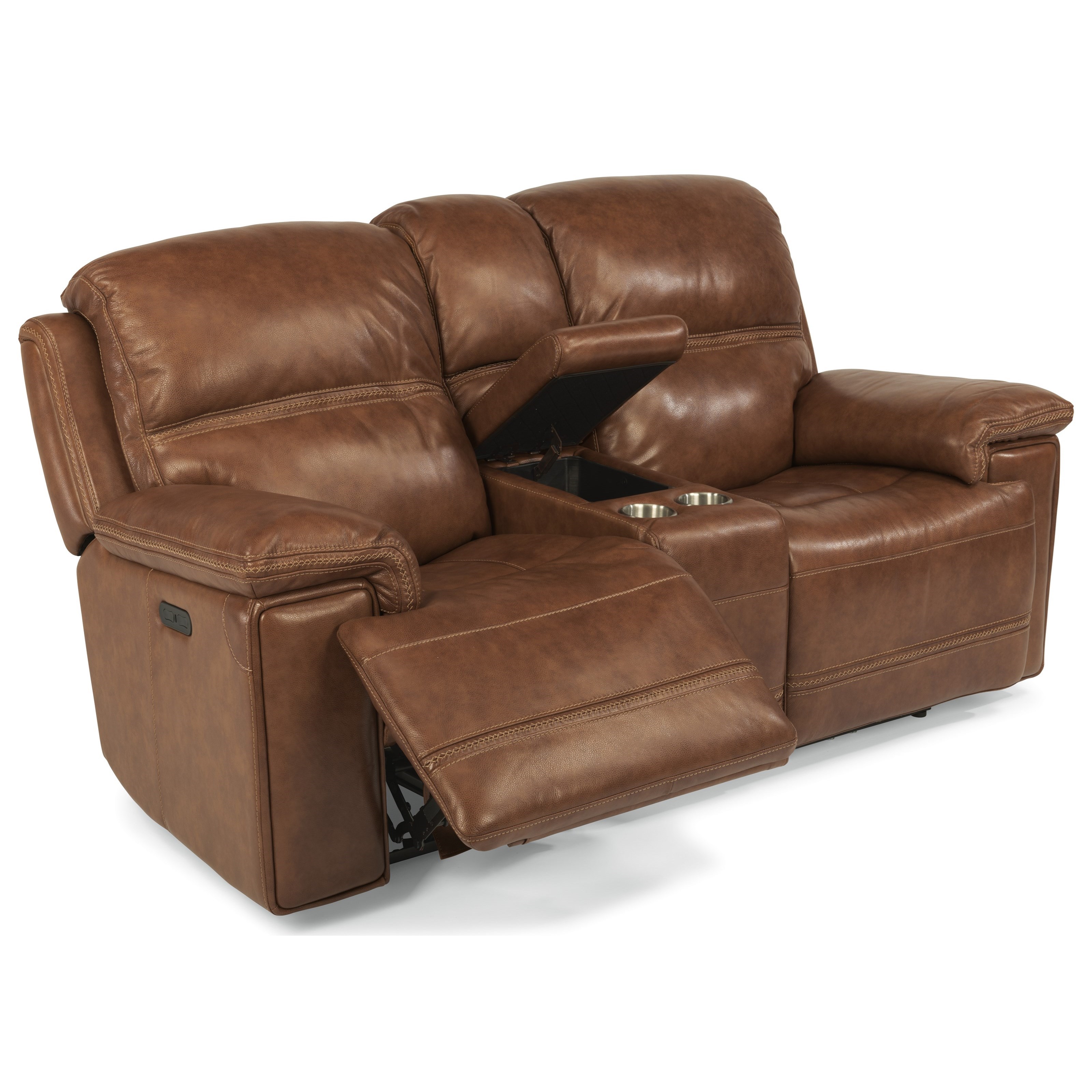 Flexsteel fenwick leather power reclining sofa with power headrests 2025