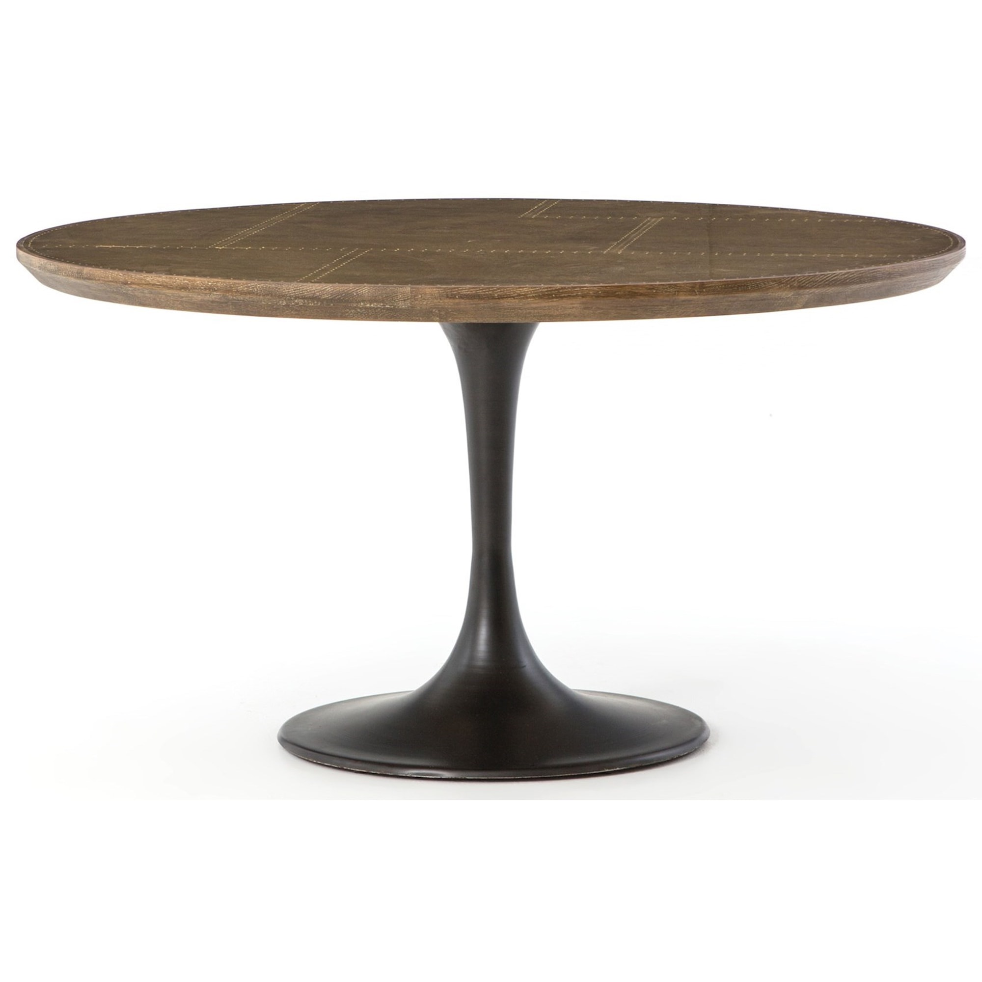 Four Hands Hughes CIMP13 Powell Dining Table with Pedestal Base