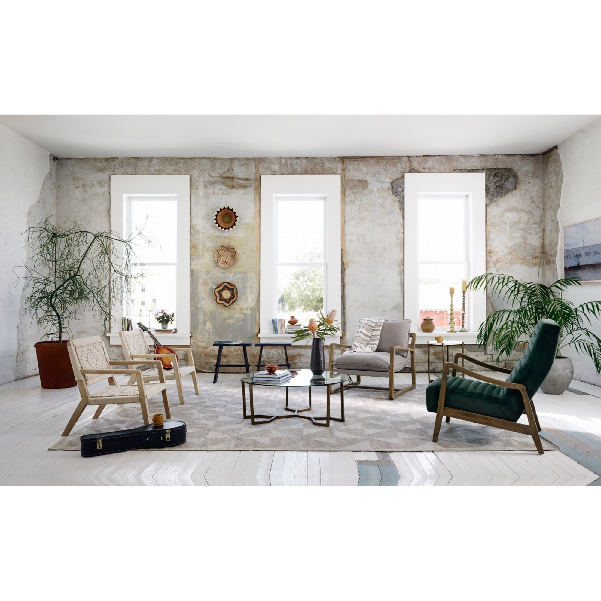 Four Hands Marlow IMAR191 Naomi Round Coffee Table Malouf Furniture Co. Cocktail/Coffee Tables