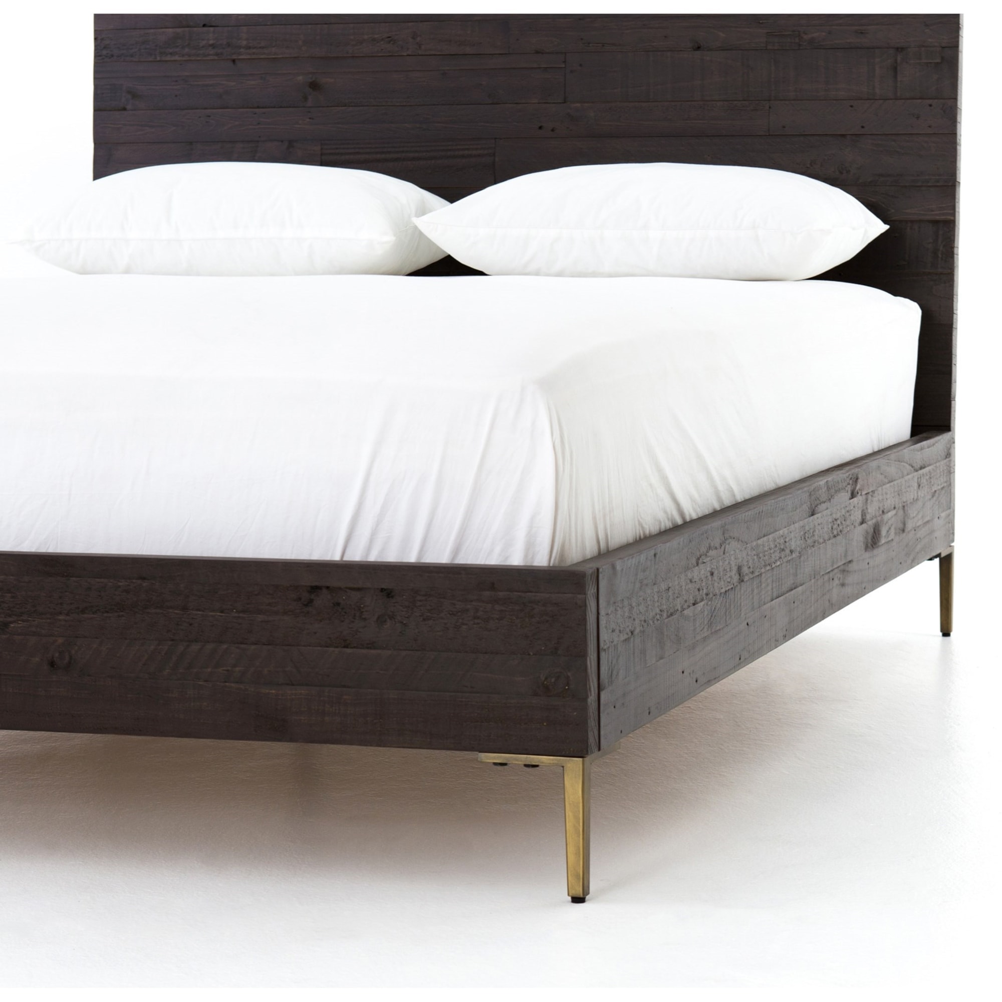 Four Hands Wyeth VWYT002QB Queen Reclaimed Pine Bed with Steel Legs