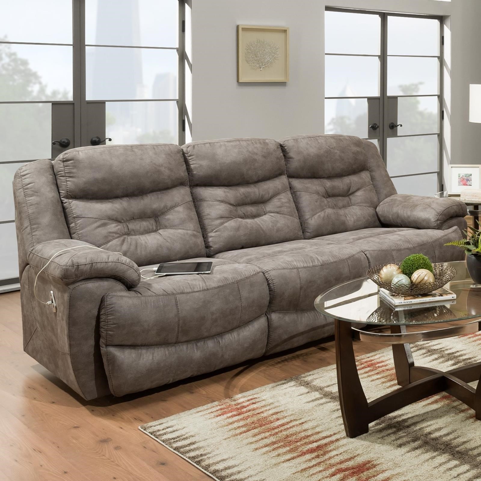 Triple power store reclining sofa