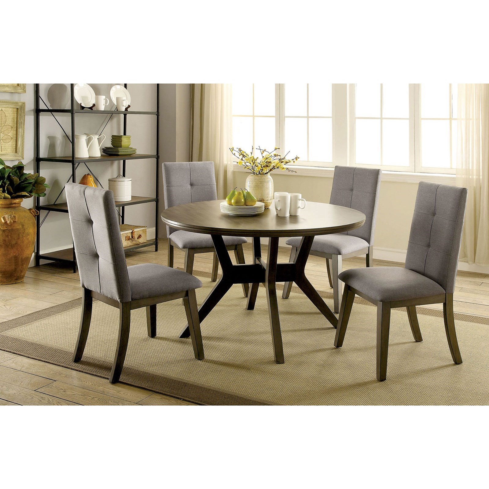 Round mid century sales dining table set